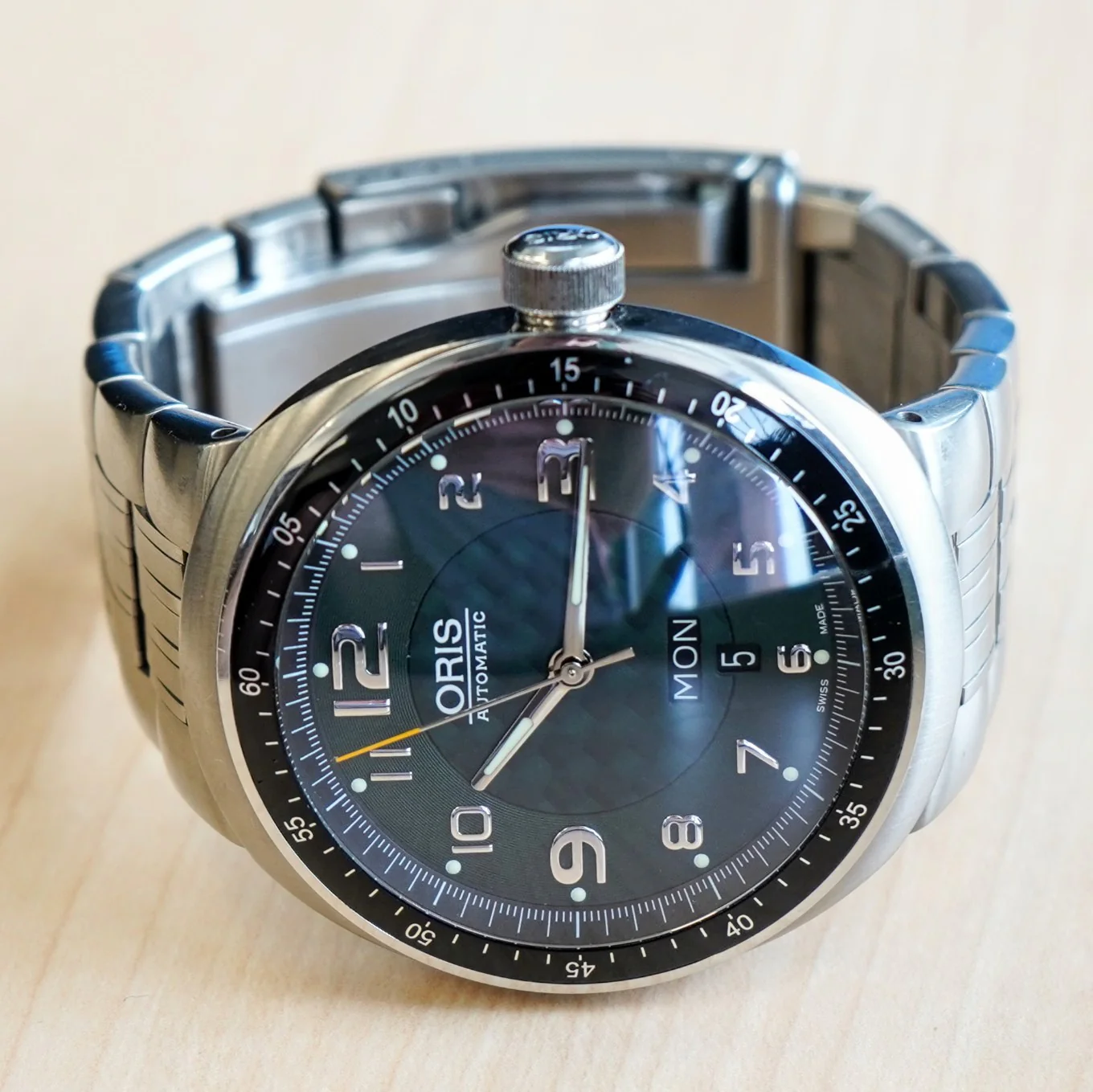 ORIS TT3 Day Date Automatic Watch 7589 Titanium Case ALL Original Box & Papers! - Image 11