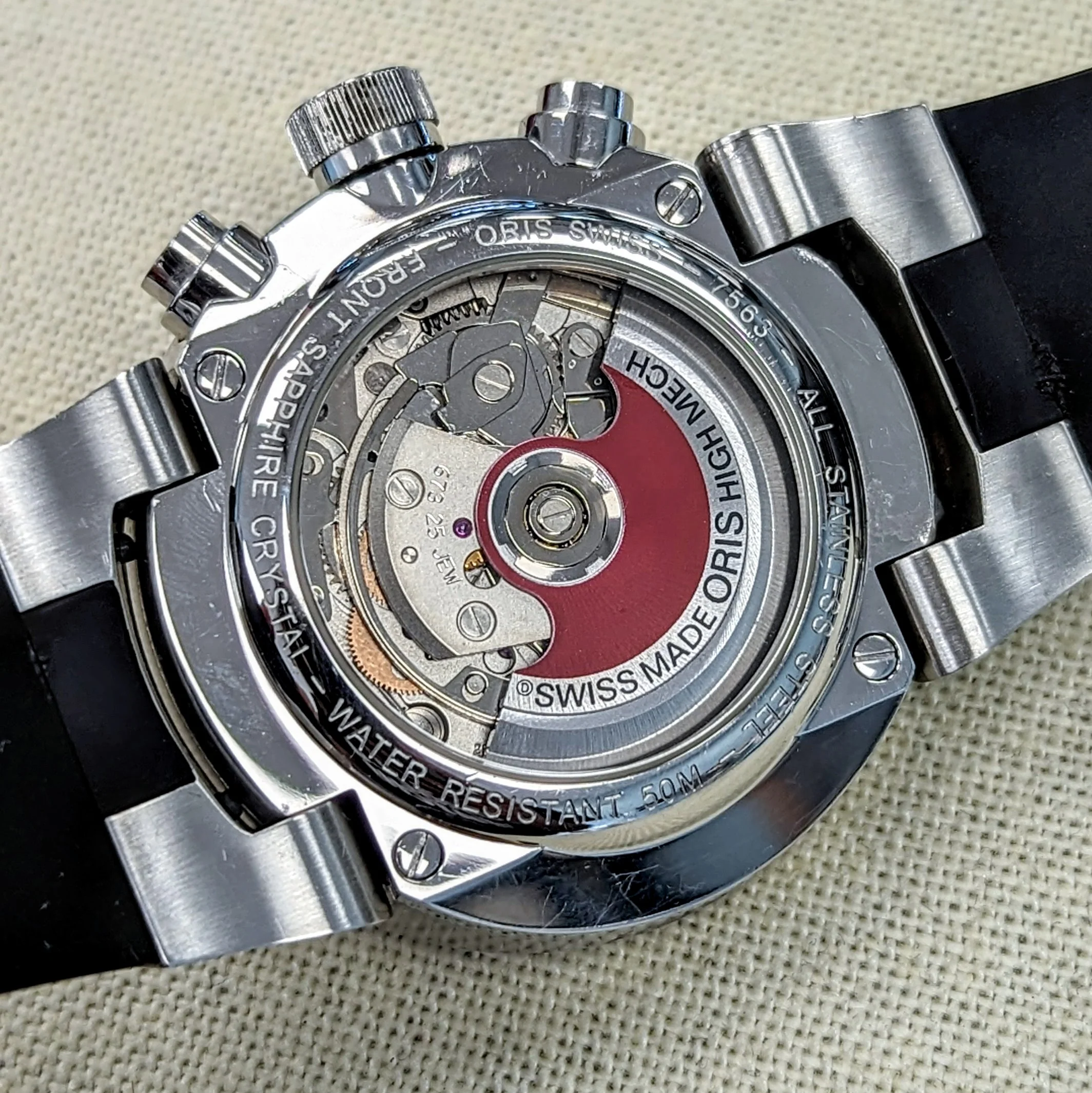 ORIS Williams F1 Team Chronograph 2004 Watch Automatic Display Back Wristwatch - Limited Edition - Image 15