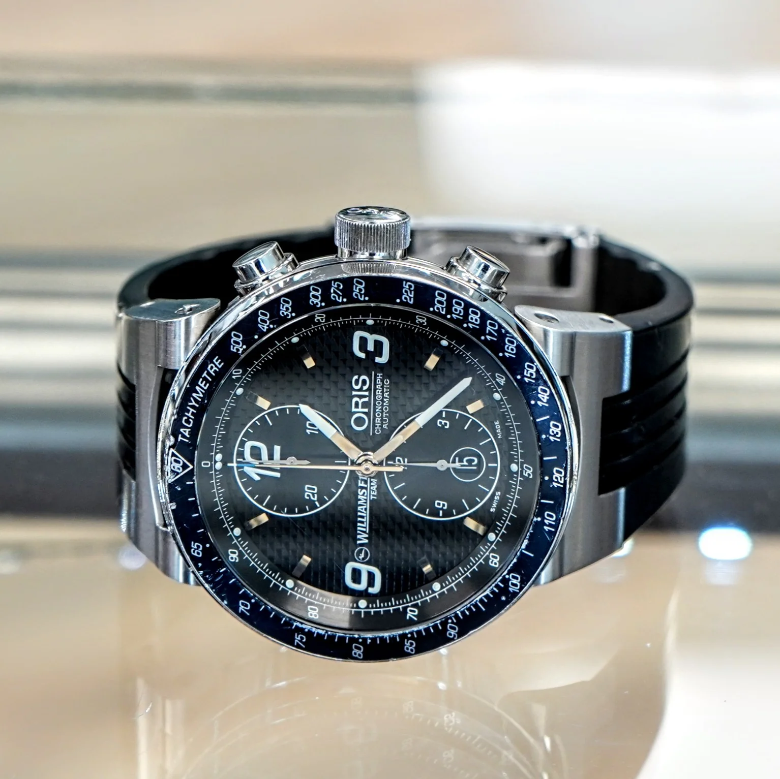 ORIS Williams F1 Team Chronograph 2004 Watch Automatic Display Back Wristwatch - Limited Edition - Image 9