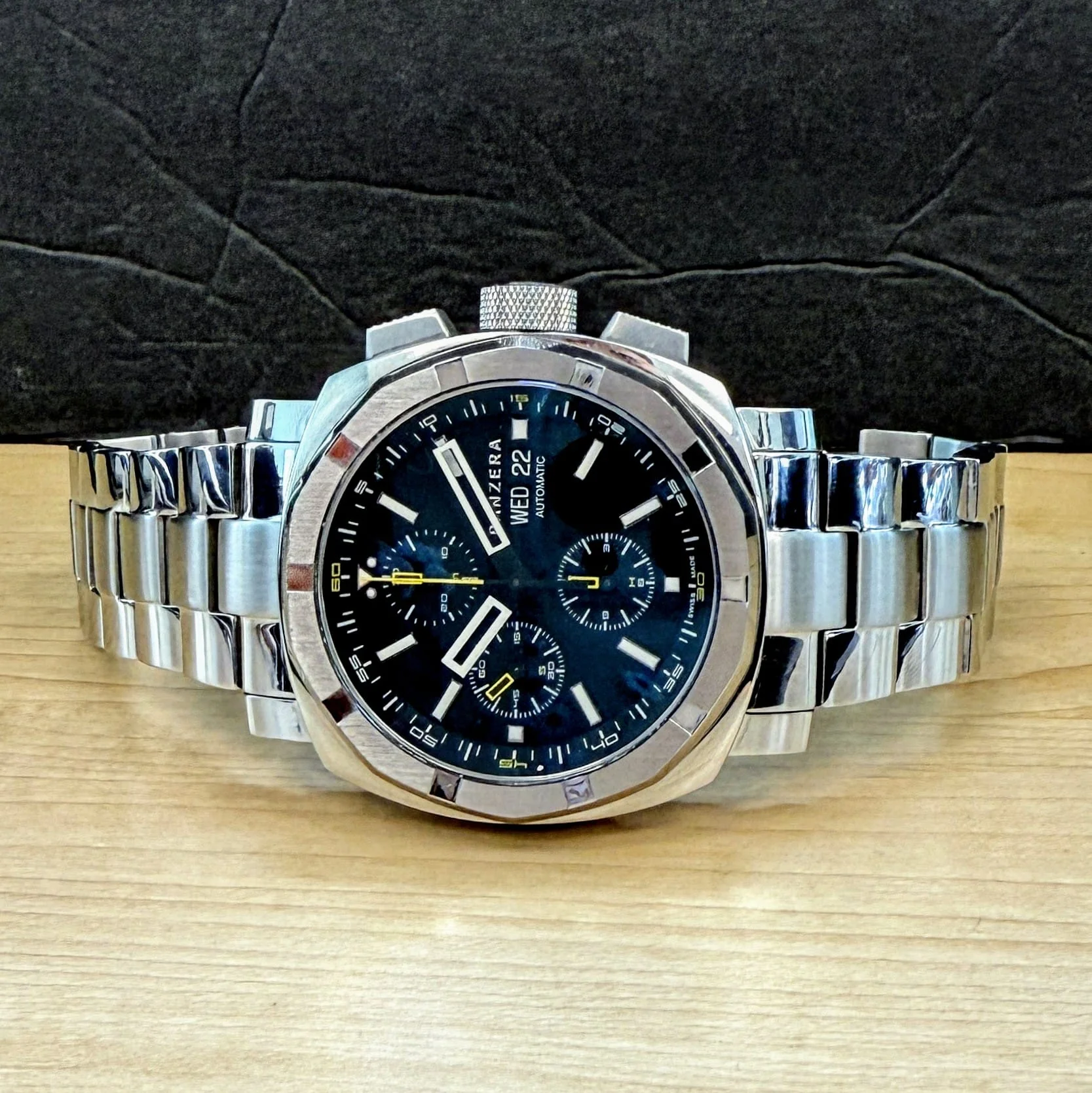 PANZERA Aquamarine 45C Chronograph Watch A45C-01M2 Automatic Wristwatch ALL Original - Double Box - Image 11