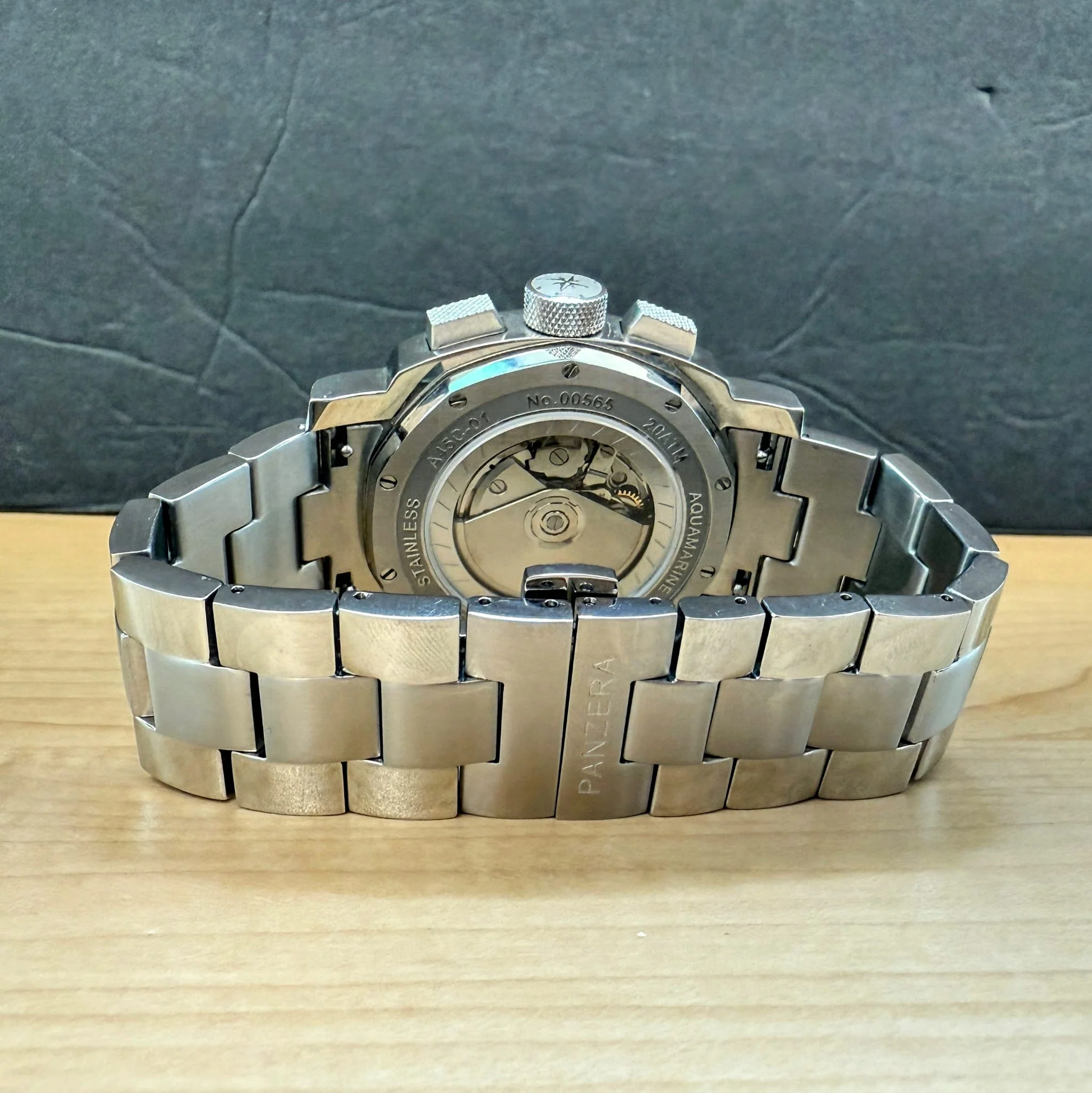 PANZERA Aquamarine 45C Chronograph Watch A45C-01M2 Automatic Wristwatch ALL Original - Double Box - Image 12