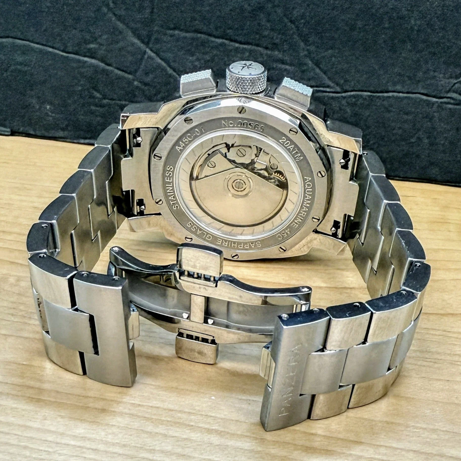 PANZERA Aquamarine 45C Chronograph Watch A45C-01M2 Automatic Wristwatch ALL Original - Double Box - Image 13