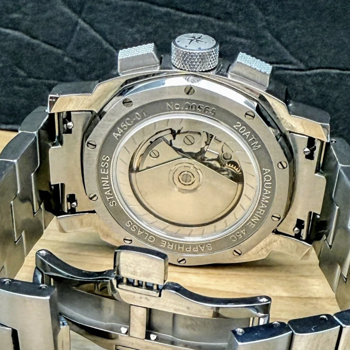 PANZERA Aquamarine 45C Chronograph Watch A45C-01M2 Automatic Wristwatch ALL Original - Double Box - Image 14