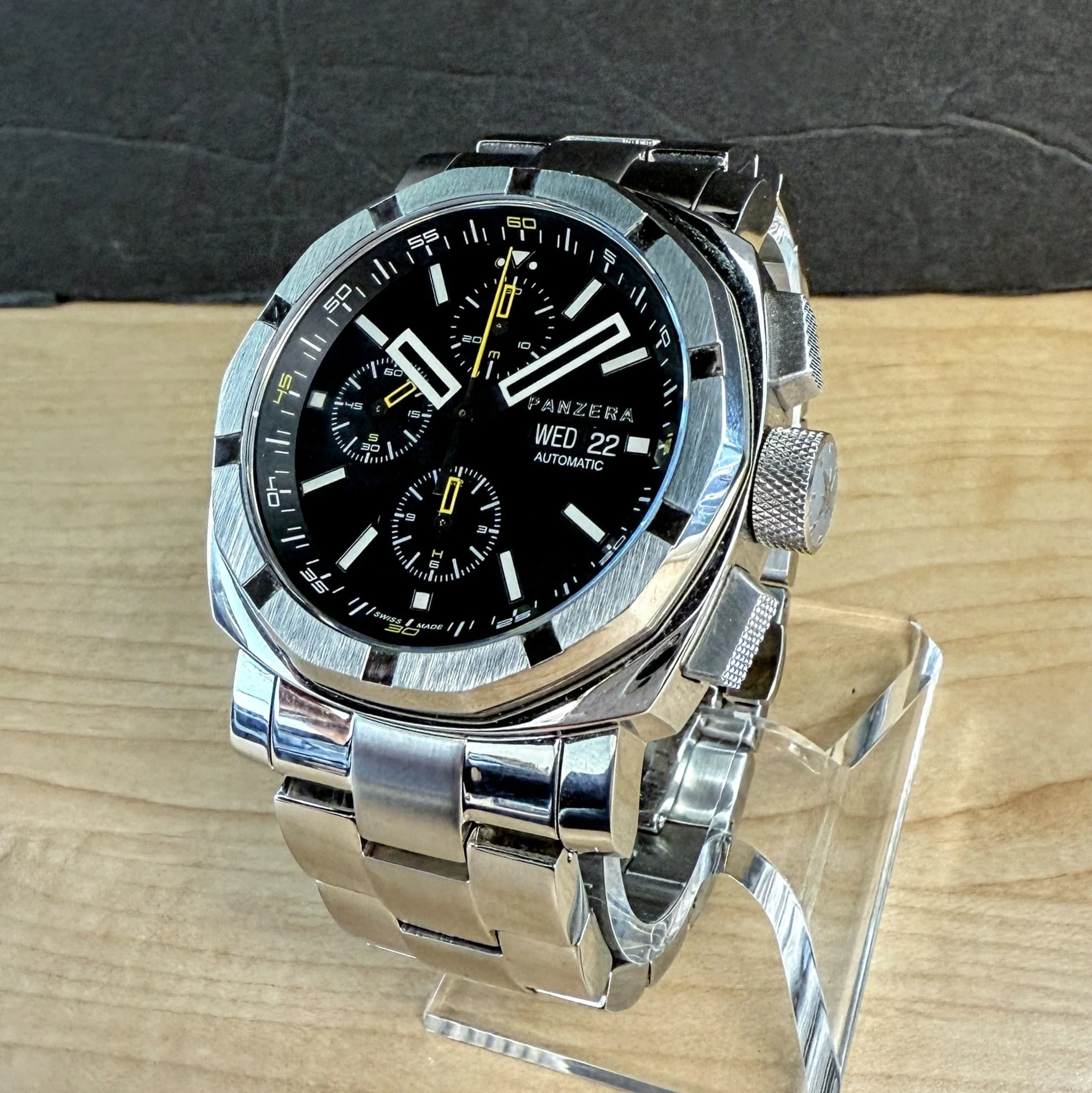 PANZERA Aquamarine 45C Chronograph Watch A45C-01M2 Automatic Wristwatch ALL Original - Double Box - Image 2
