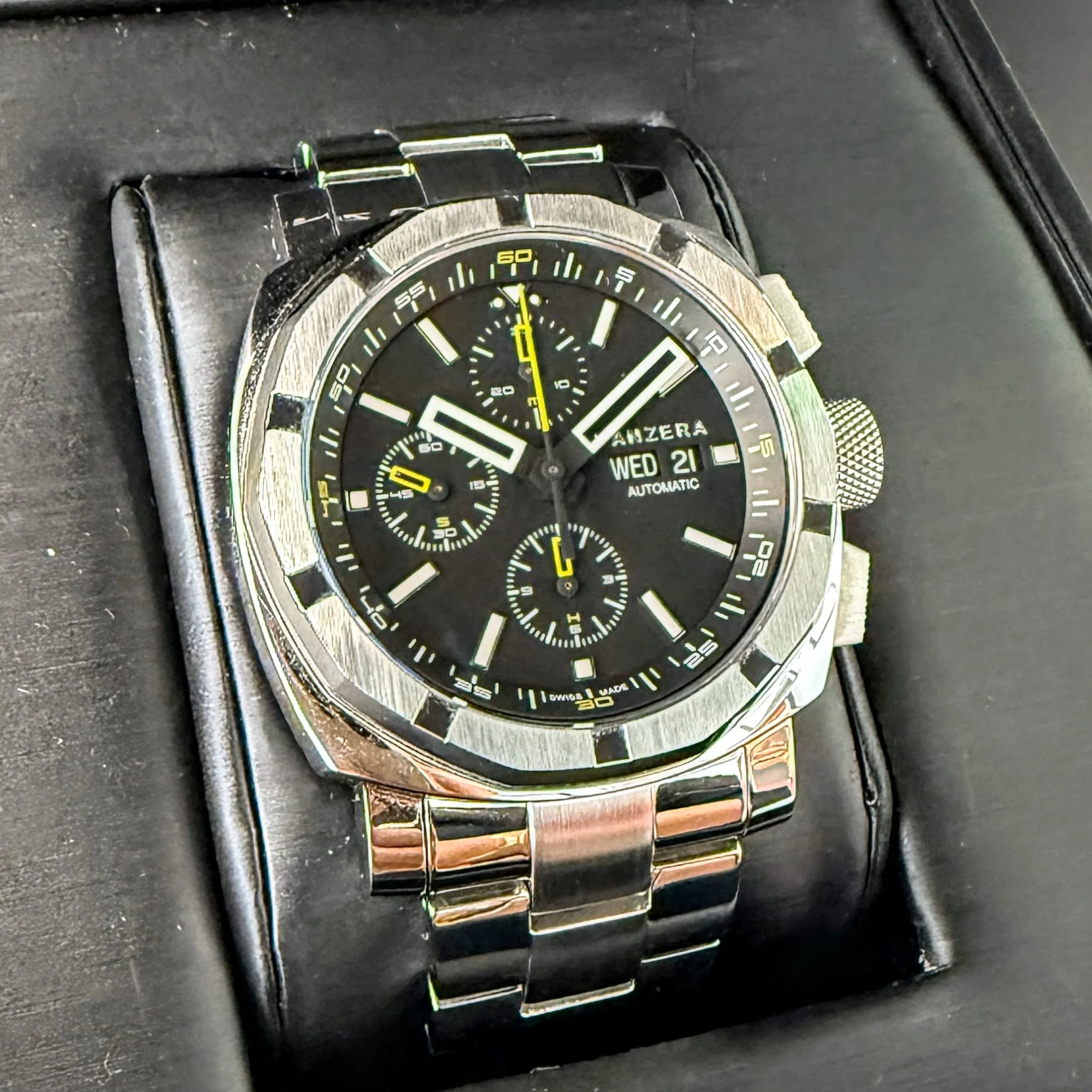 PANZERA Aquamarine 45C Chronograph Watch A45C-01M2 Automatic Wristwatch ALL Original - Double Box - Image 6