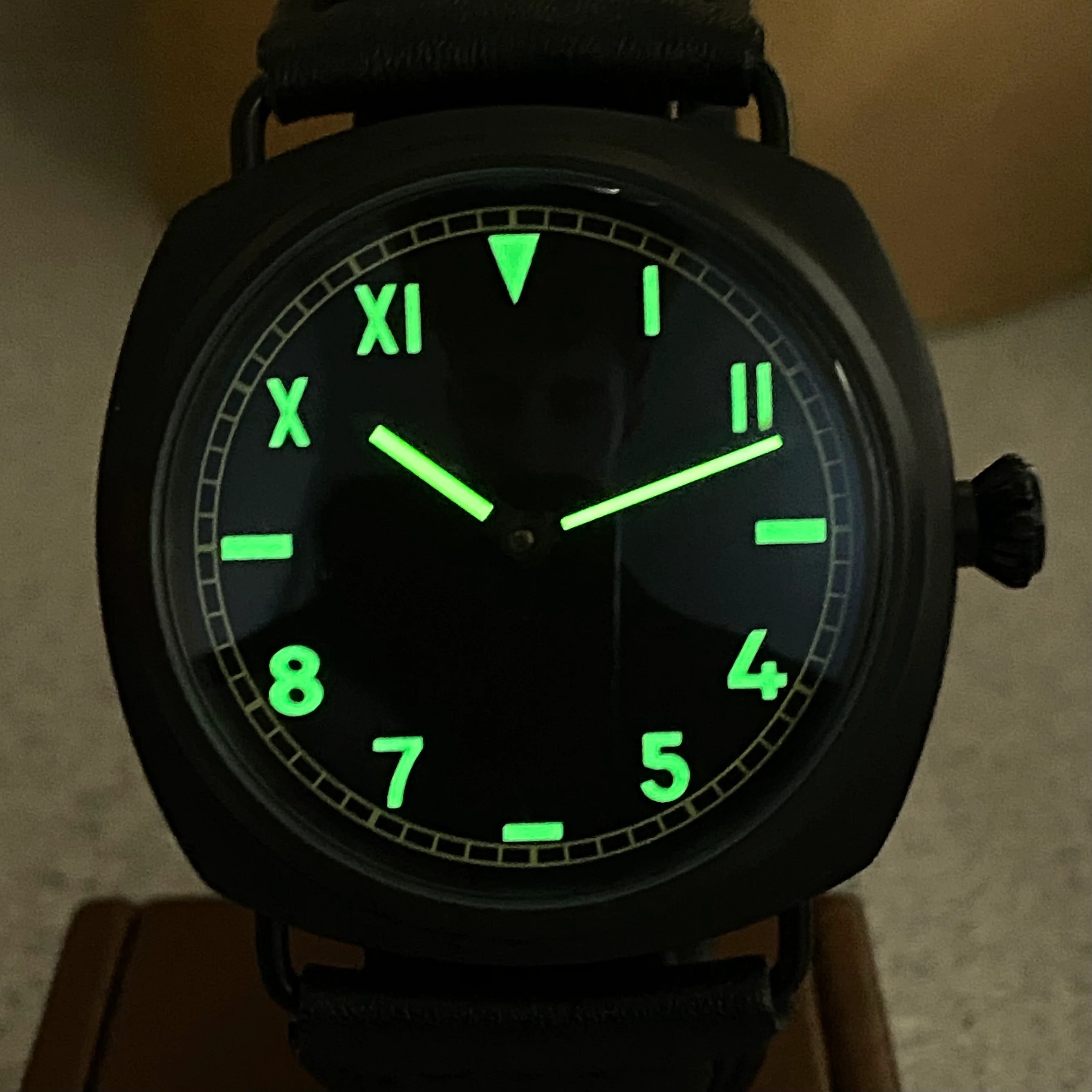 "PILOT MILITARY" Homage Watch Black California Dial Display Back Wristwatch 45mm - Image 7