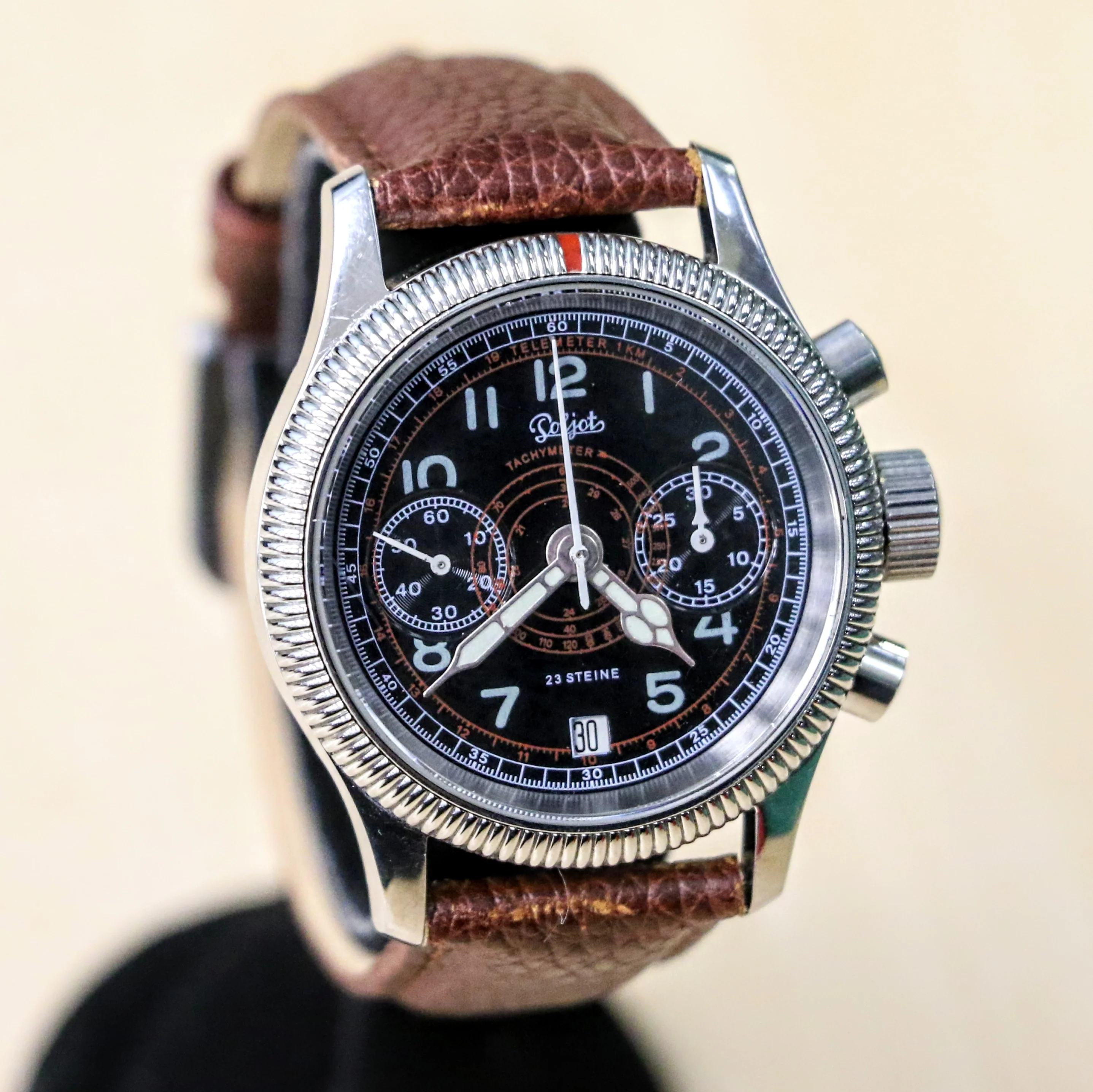 POLJOT "Hanhart" Flieger Chronograph Wristwatch 23 Steine P3133 No. 007/200 Date Indicator Watch - Image 2
