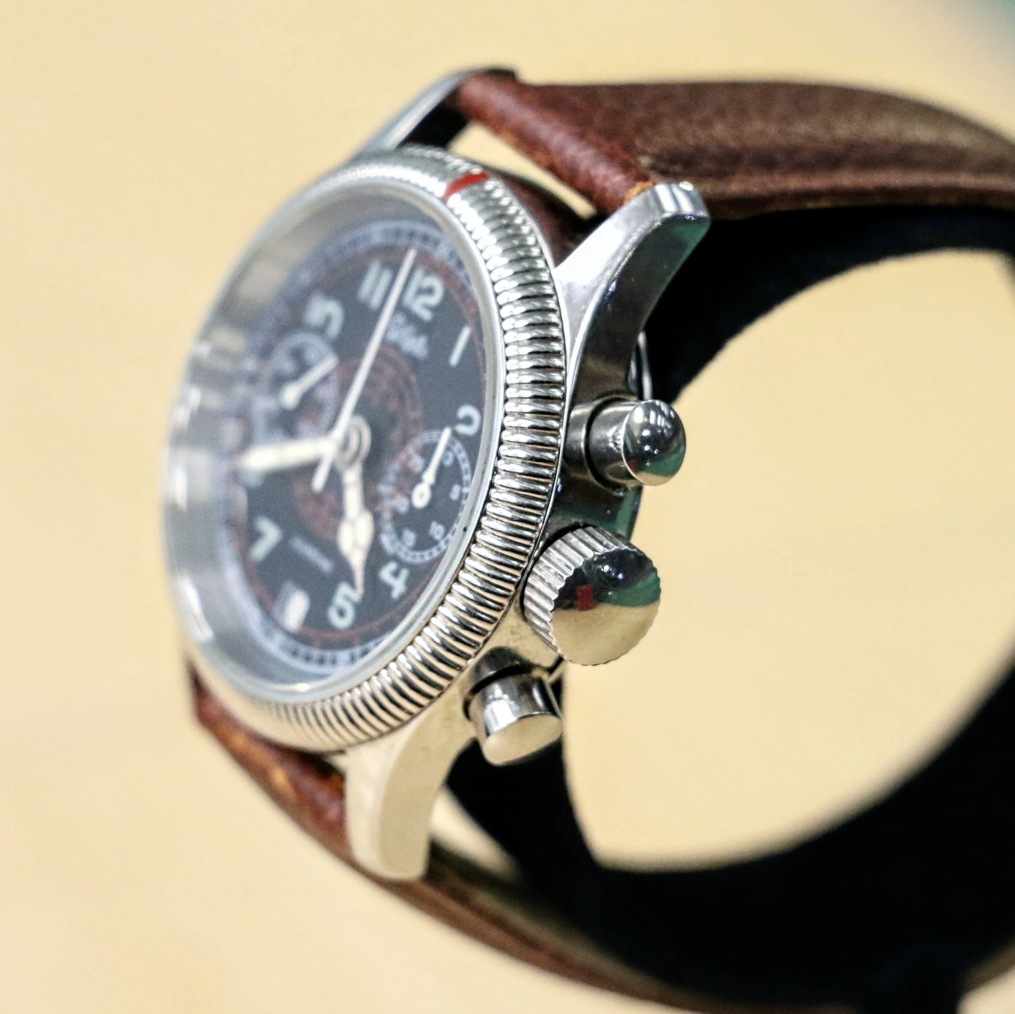 POLJOT "Hanhart" Flieger Chronograph Wristwatch 23 Steine P3133 No. 007/200 Date Indicator Watch - Image 4