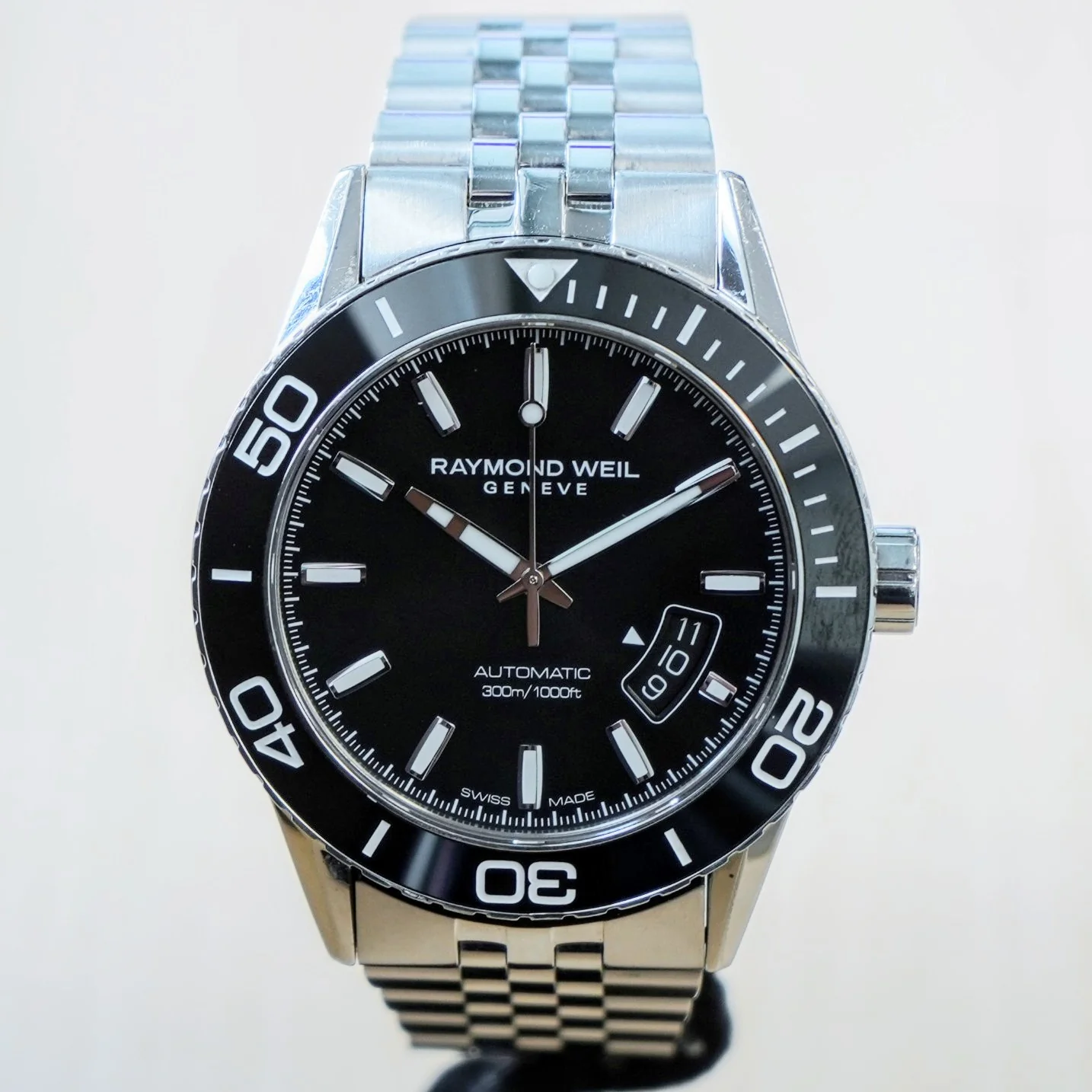 RAYMOND WEIL Men’s Freelancer Diver Watch 2760 Automatic Wristwatch Black Dial - ALL S.S. - Image 4