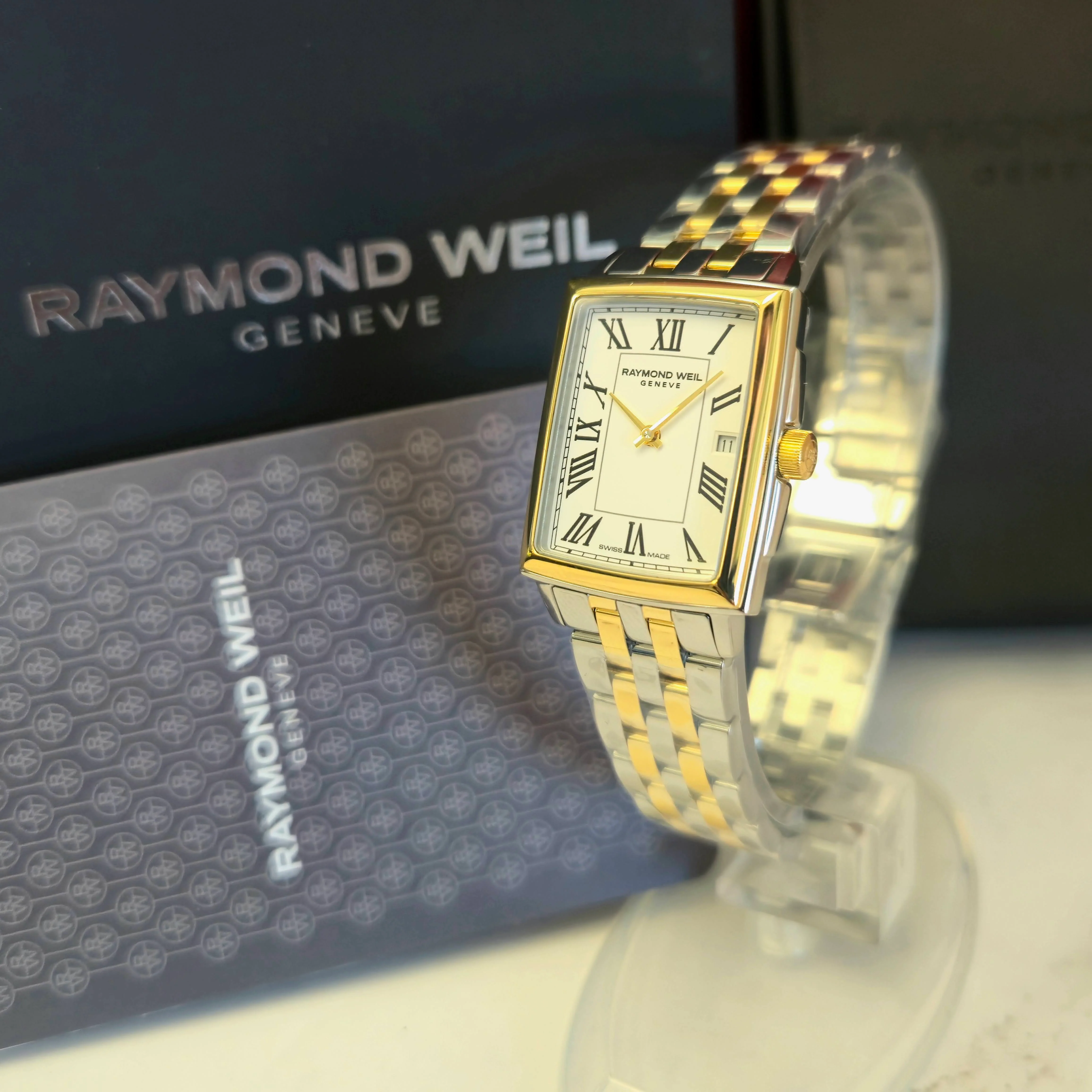 Raymond Weil Toccata Square Watch 5925-STP-00300 Two-Tone S.S. - Box & Papers - Image 4