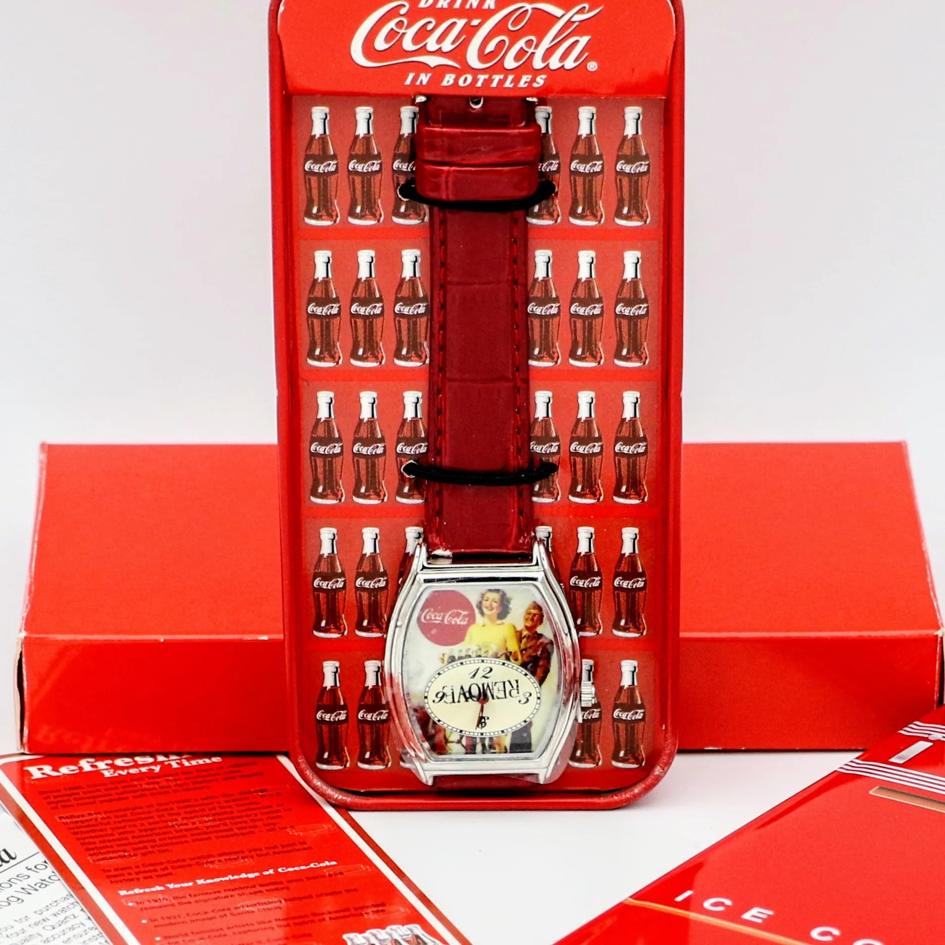 COCA-COLA Promotional Wristwatch Collectible Watch BOX & Papers! - Image 5