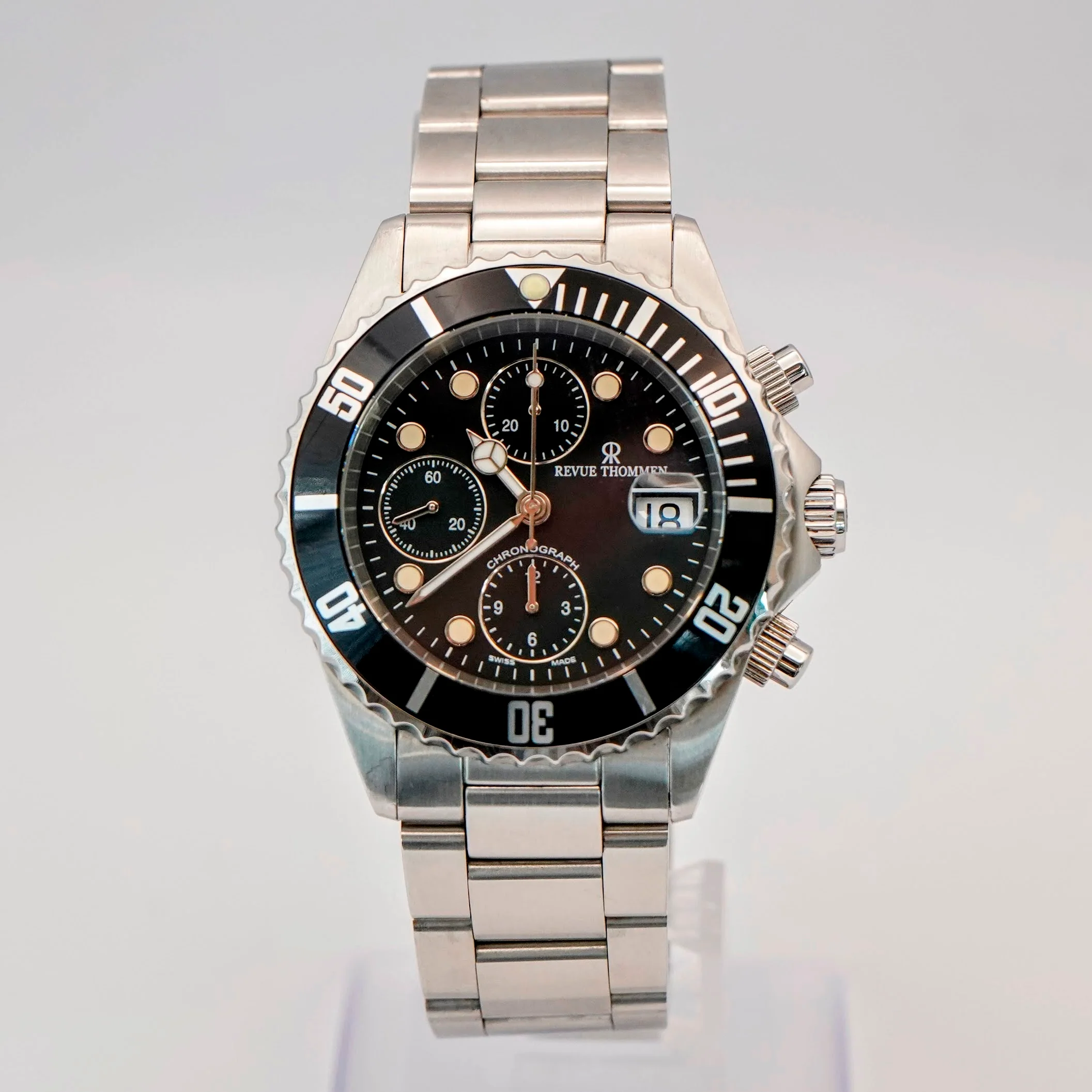 Revue Thommen Diver Automatic Chronograph Watch Date 17571.6137 42mm ALL S.S. - 2-Box & Papers - Image 4