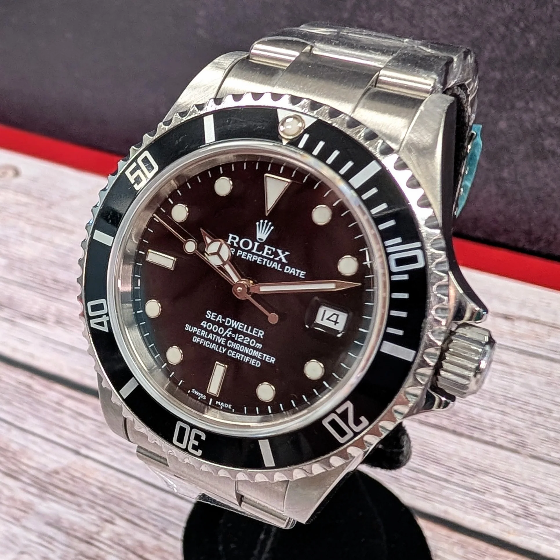 2006 Rolex Sea-Dweller Watch 16600T Black Dial 40mm Oyster Band Wristwatch S.S. - Image 6
