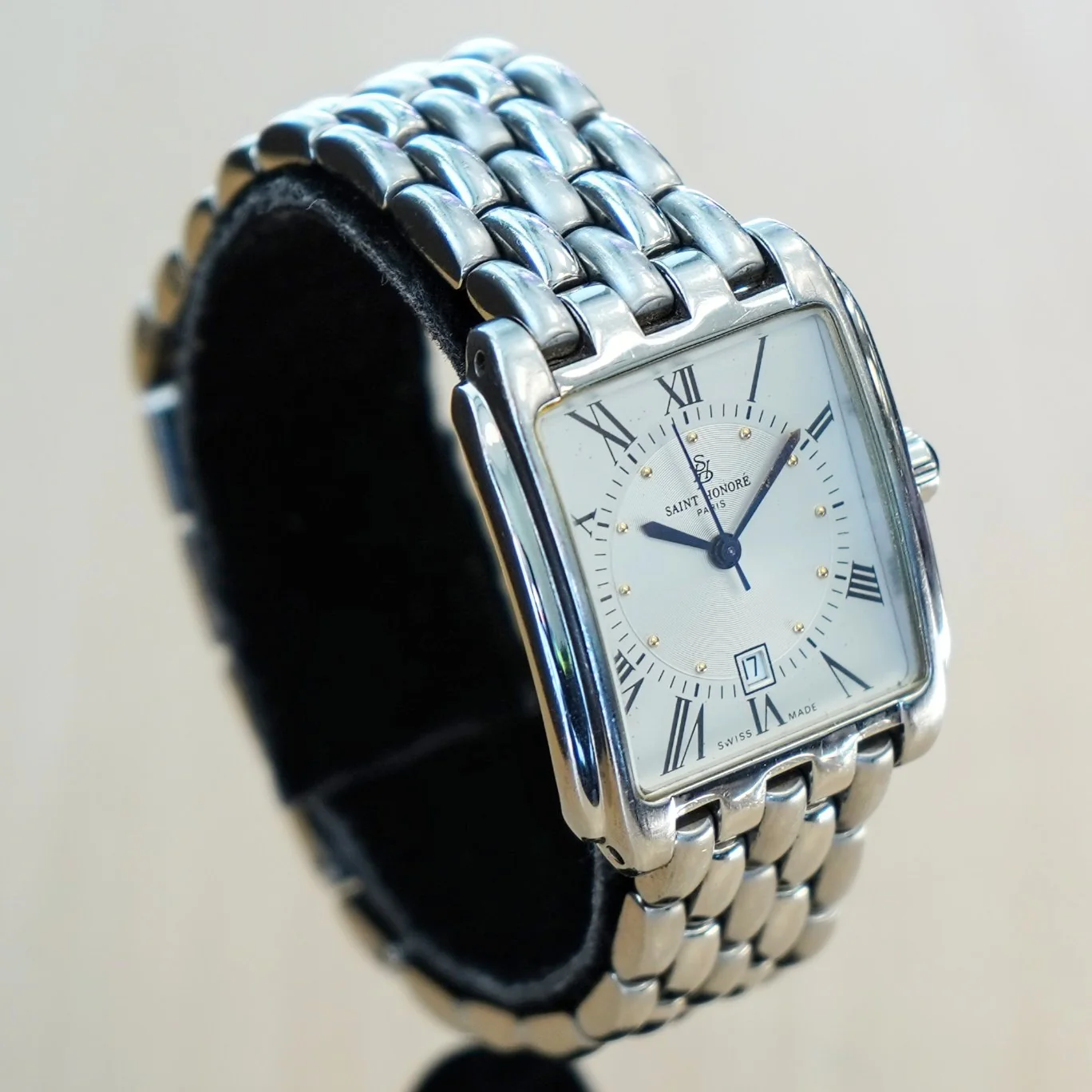 SAINT HONORE Paris Manhattan Watch Date Indicator ALL S.S. Wristwatch Swiss Made - Image 3