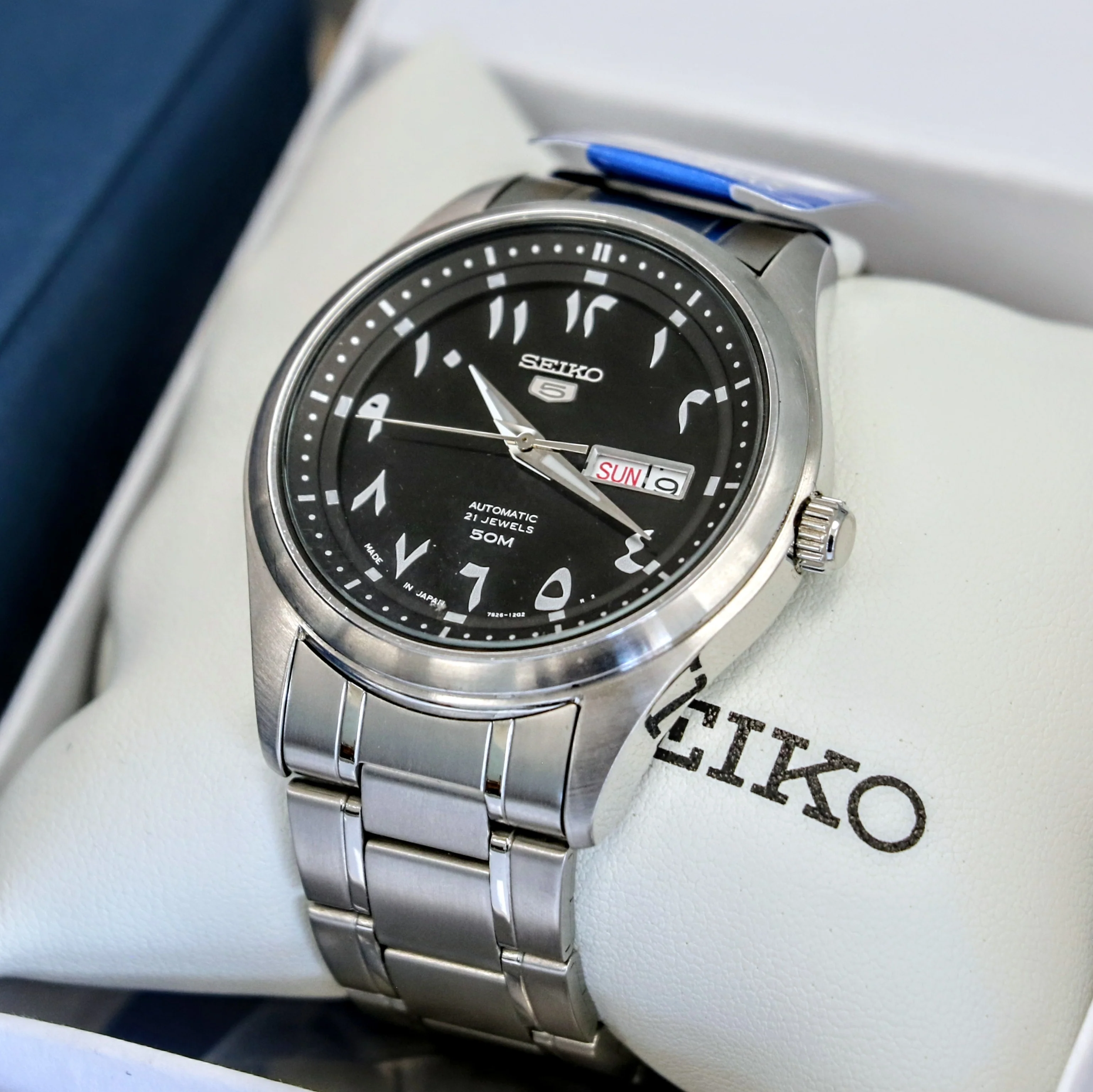 SEIKO 5 Automatic Watch Black Arabic Dial Wristwatch Ref. SNKP21J1 Box & Papers! - Image 11