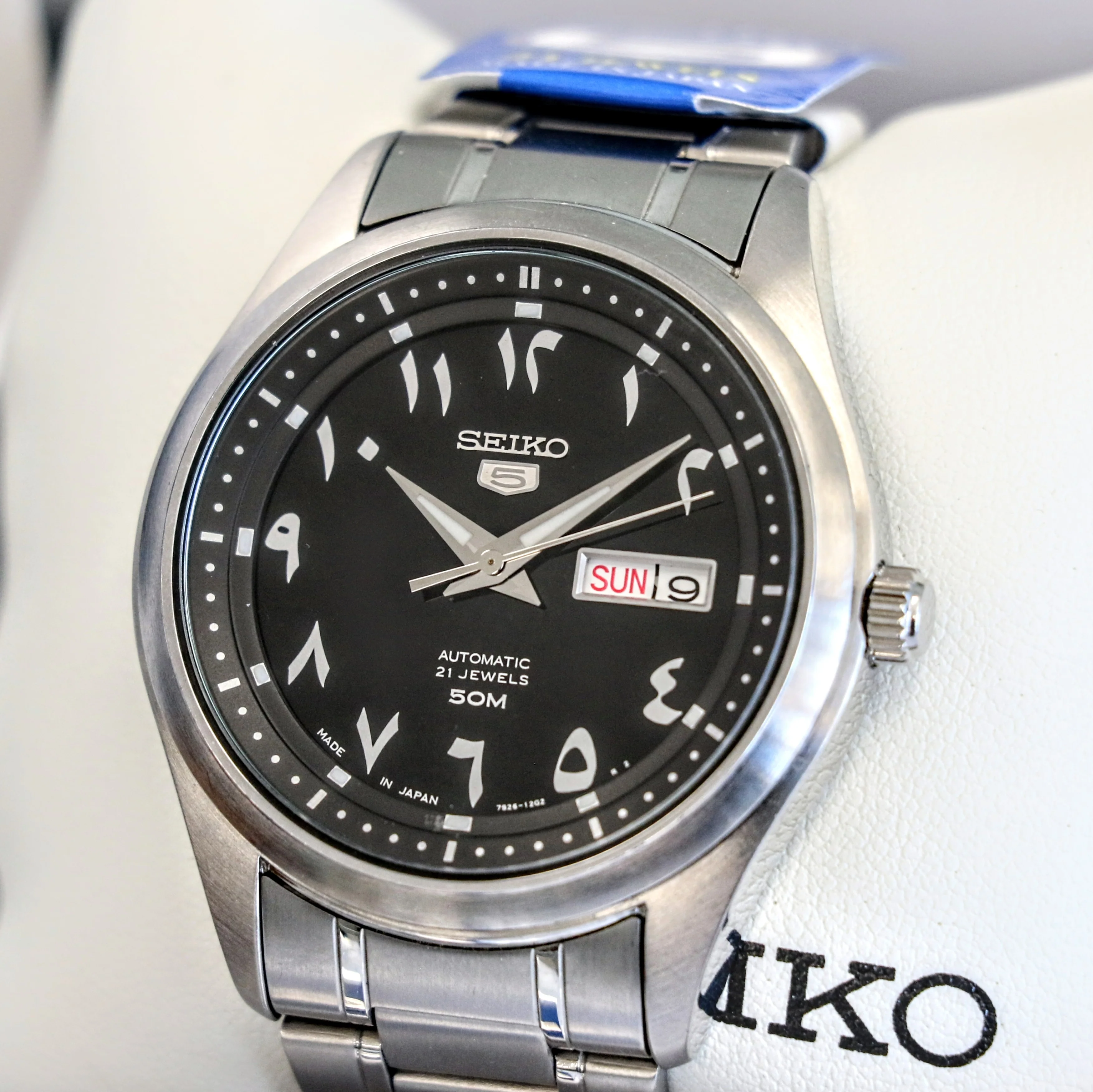 SEIKO 5 Automatic Watch Black Arabic Dial Wristwatch Ref. SNKP21J1 Box & Papers! - Image 5