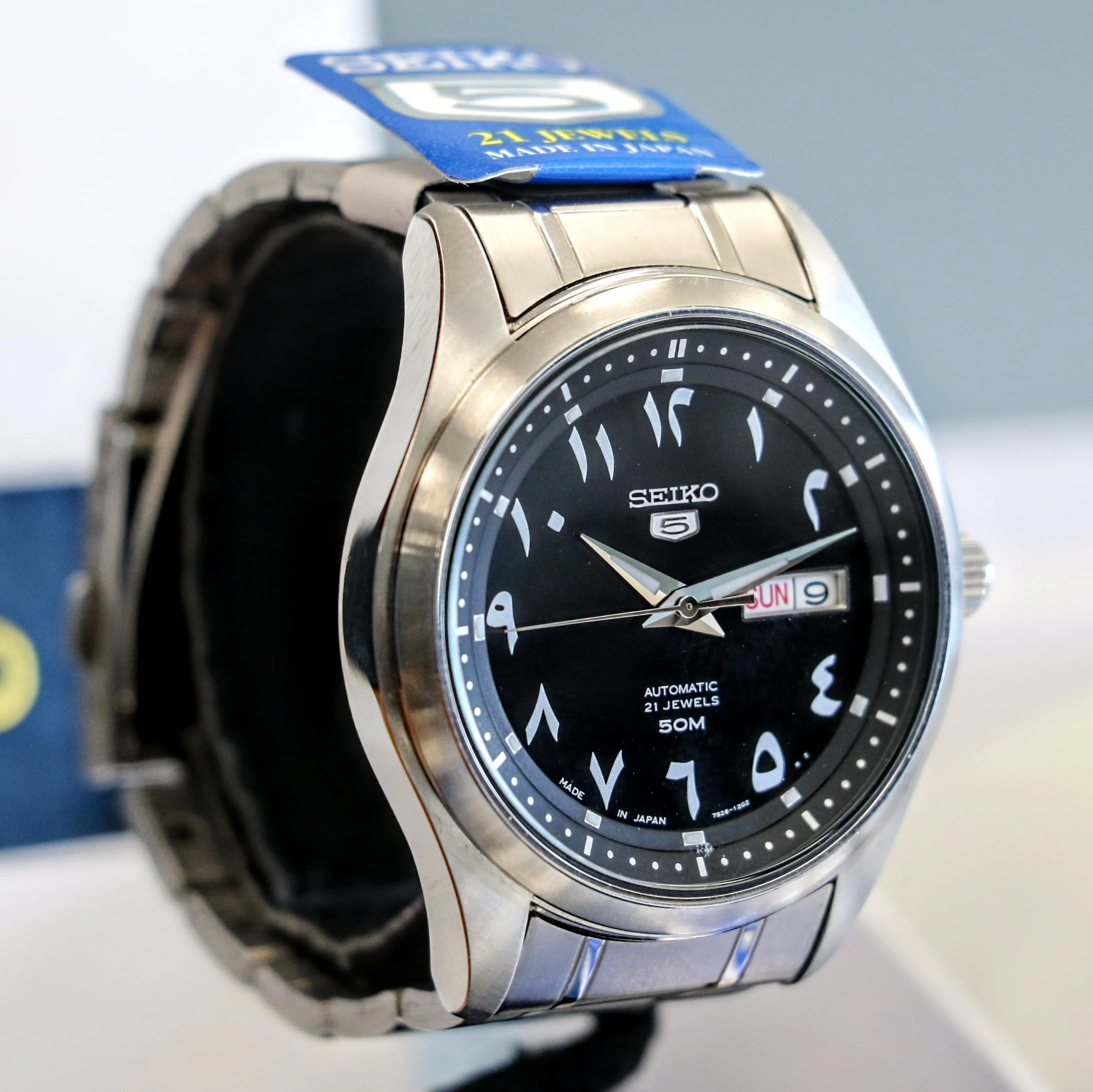 SEIKO 5 Automatic Watch Black Arabic Dial Wristwatch Ref. SNKP21J1 Box & Papers! - Image 6