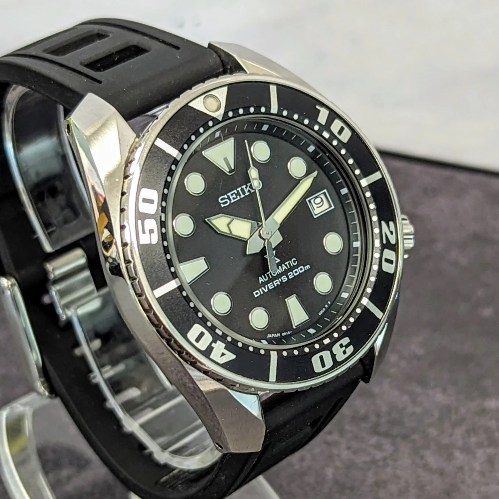 Seiko Prospex Automatic Diver Watch SBDC031 "Black Sumo" Scuba 200m Date Indicator - S.S. Case - Image 2