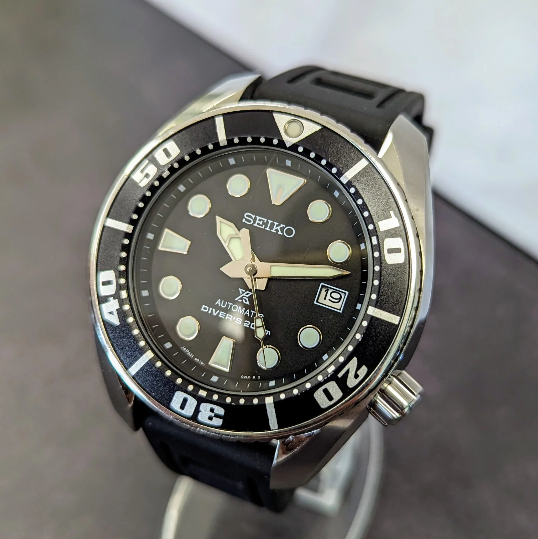 Seiko Prospex Automatic Diver Watch SBDC031 "Black Sumo" Scuba 200m Date Indicator - S.S. Case - Image 4