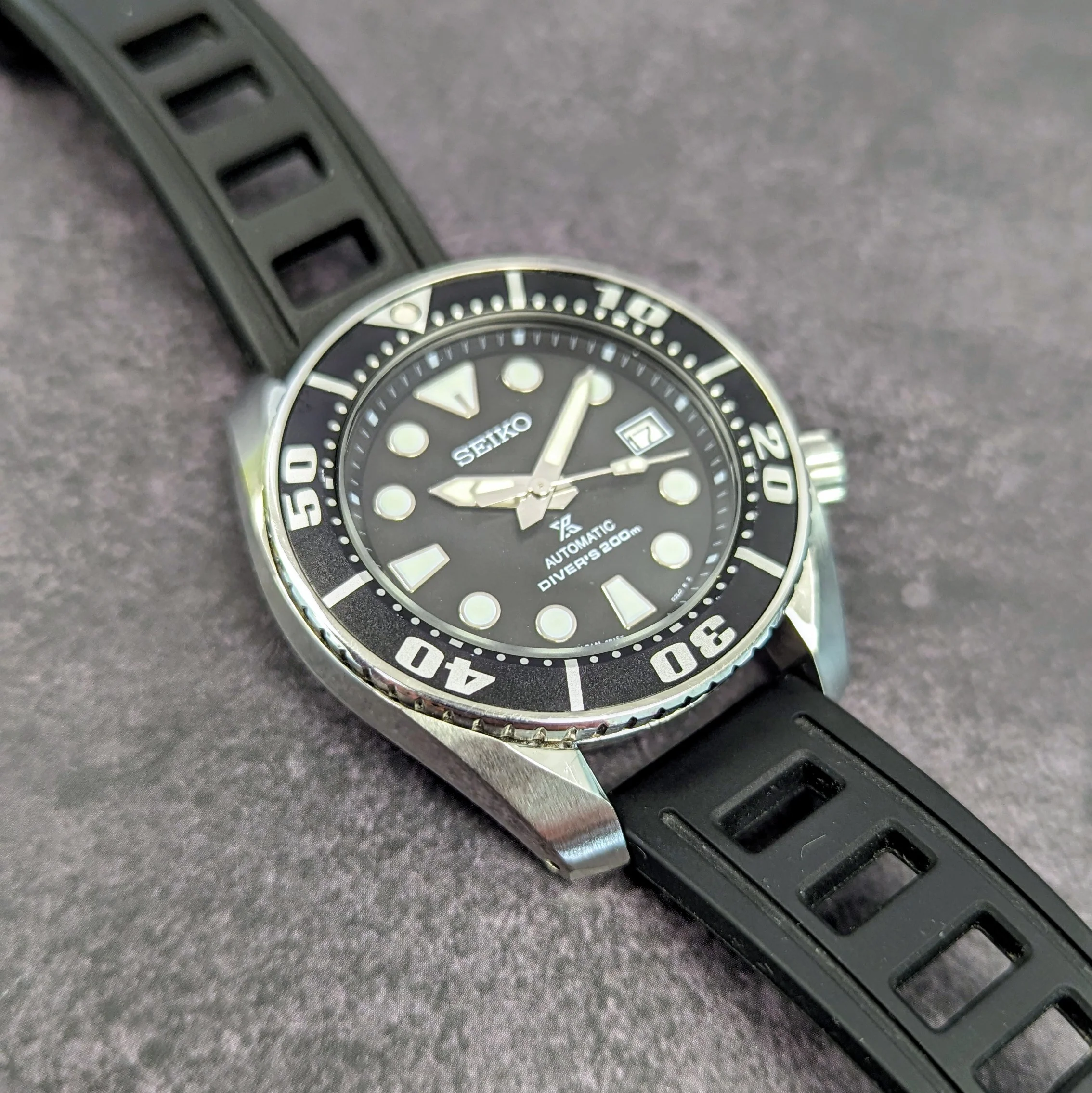 Seiko Prospex Automatic Diver Watch SBDC031 "Black Sumo" Scuba 200m Date Indicator - S.S. Case - Image 9