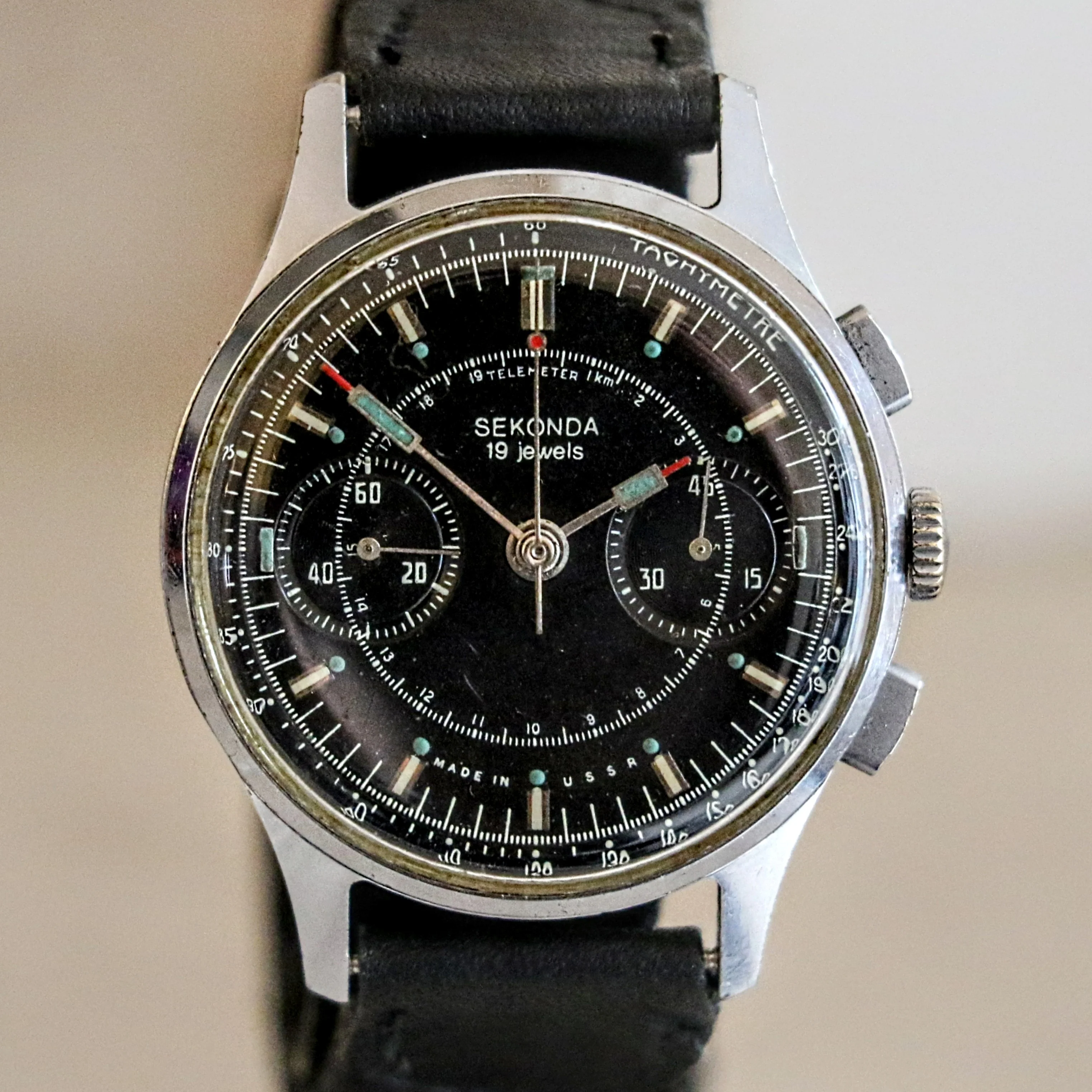 SEKONDA Poljot Chronograph Wristwatch 19 Jewels Made in U.S.S.R. - Image 2