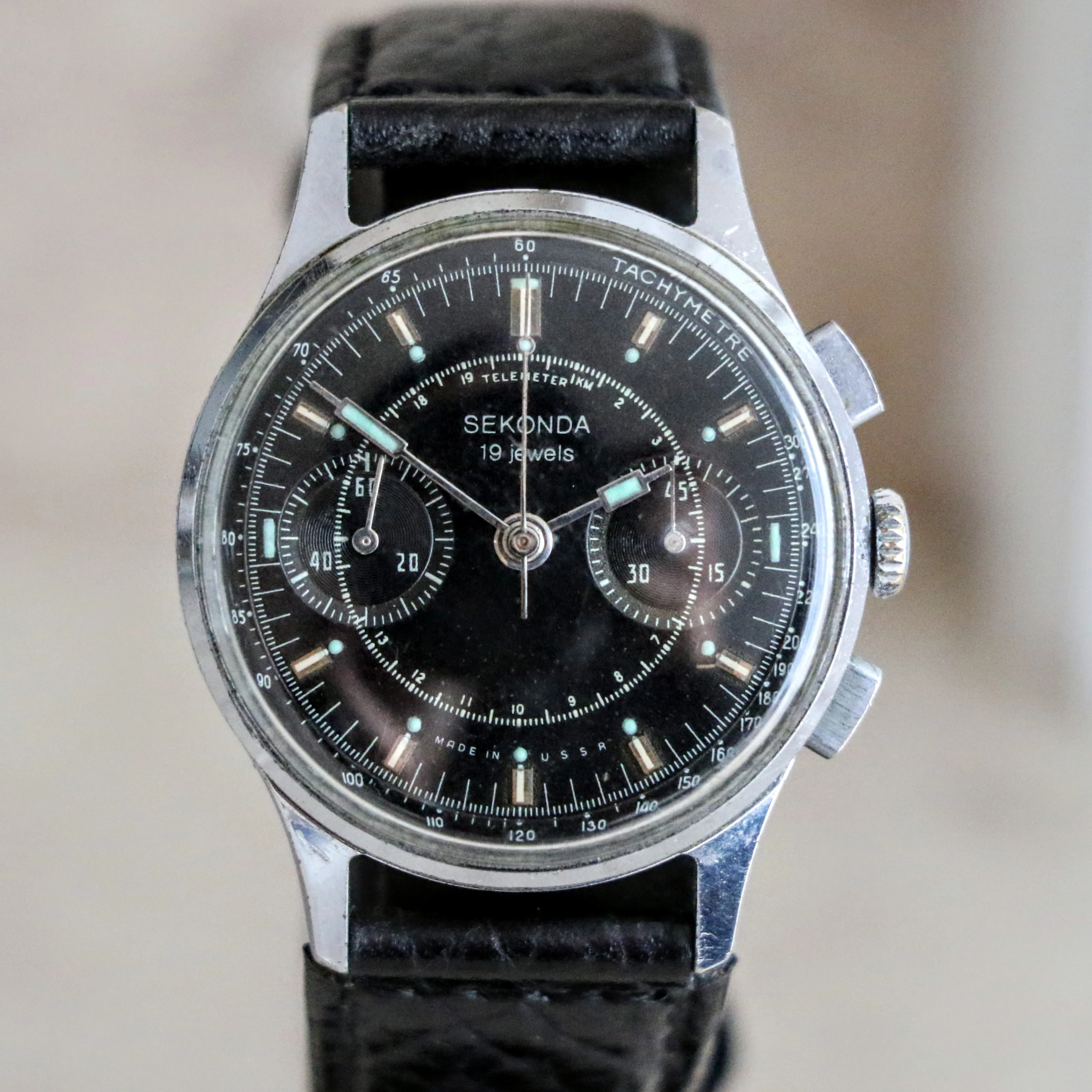 SEKONDA Poljot Chronograph Wristwatch 19 Jewels Made in U.S.S.R. Watch - Image 3