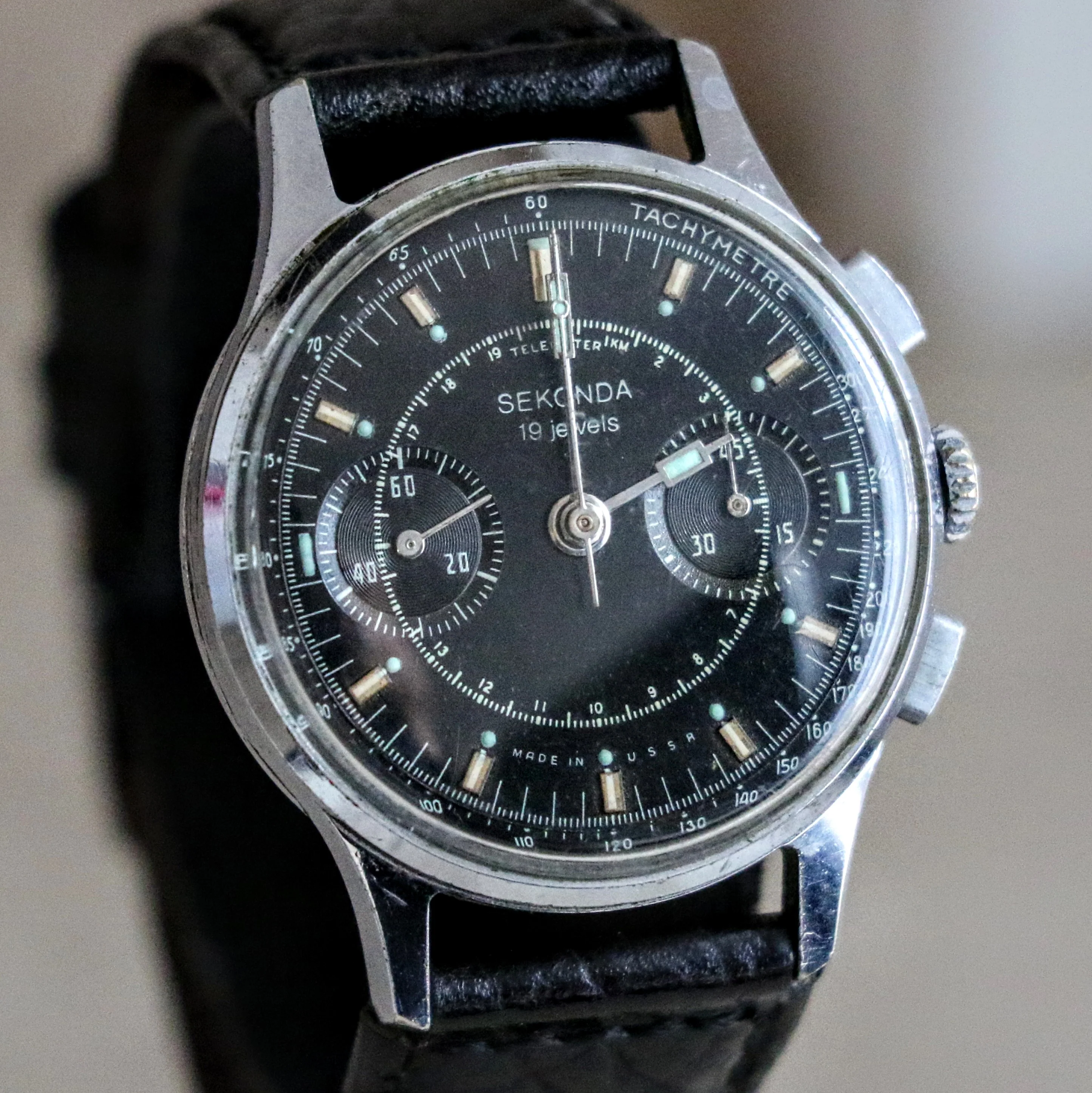 SEKONDA Poljot Chronograph Wristwatch 19 Jewels Made in U.S.S.R. Watch - Image 5