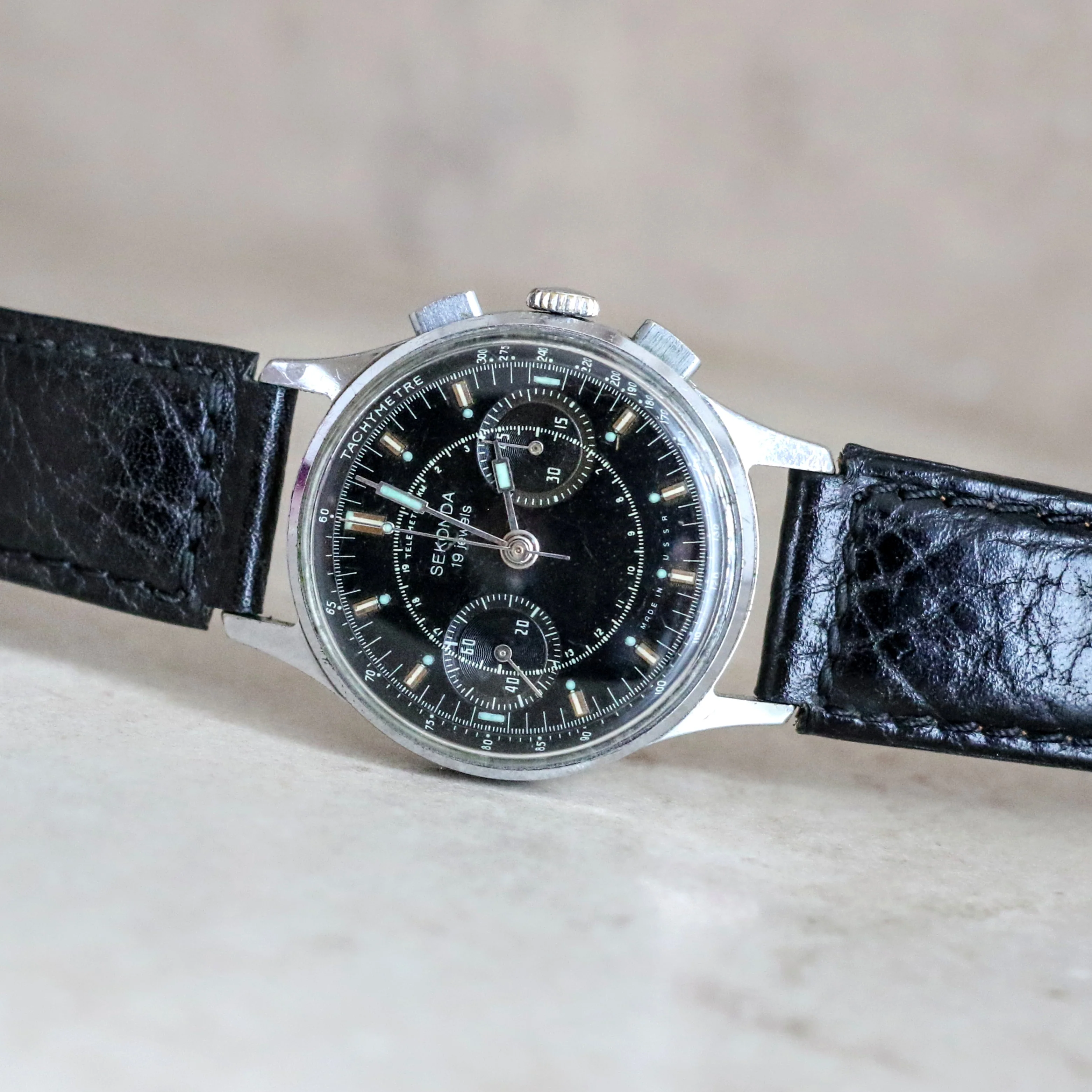 SEKONDA Poljot Chronograph Wristwatch 19 Jewels Made in U.S.S.R. Watch - Image 9