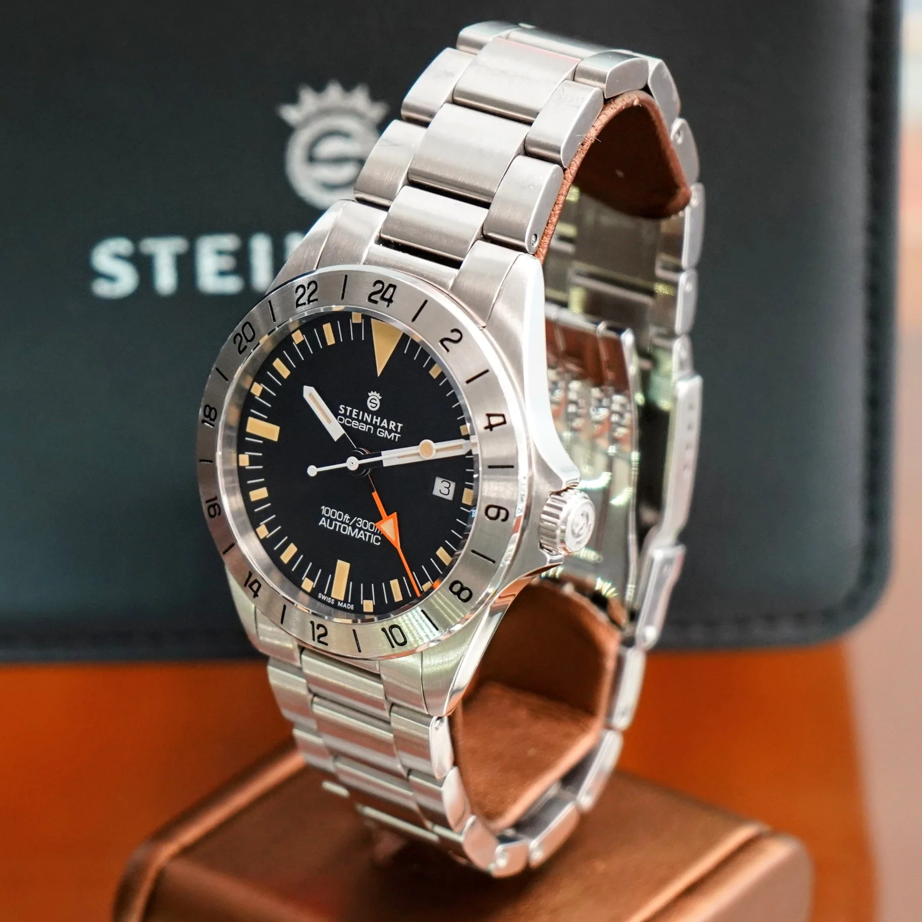 STEINHART Ocean One Vintage GMT Diver Watch Automatic Wristwatch SW330-2 - In Original Double BOX! - Image 3