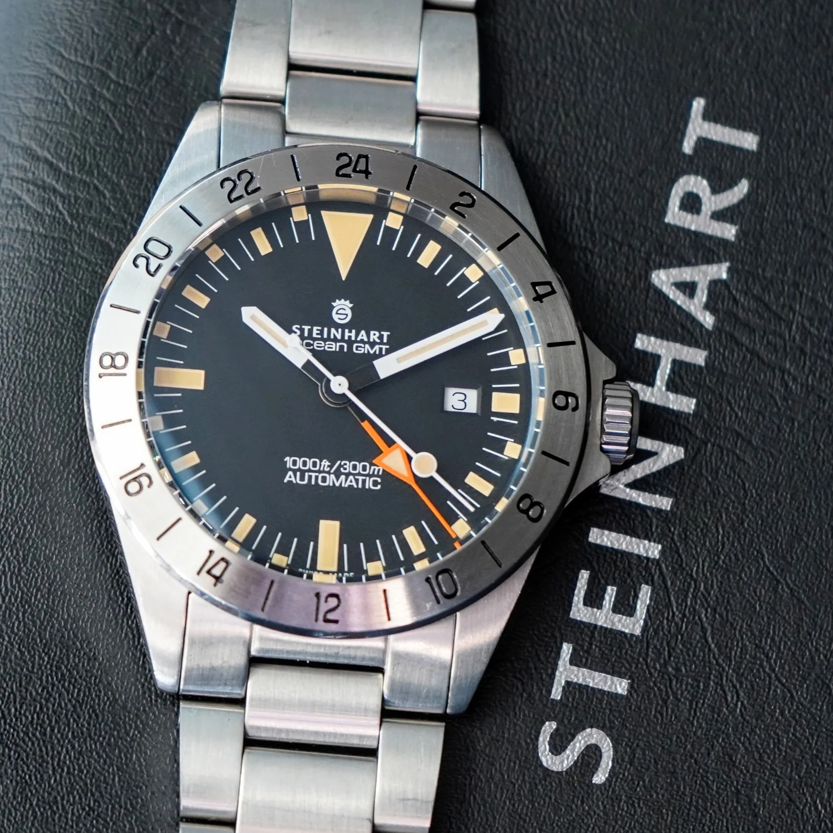STEINHART Ocean One Vintage GMT Diver Watch Automatic Wristwatch SW330-2 - In Original Double BOX! - Image 9