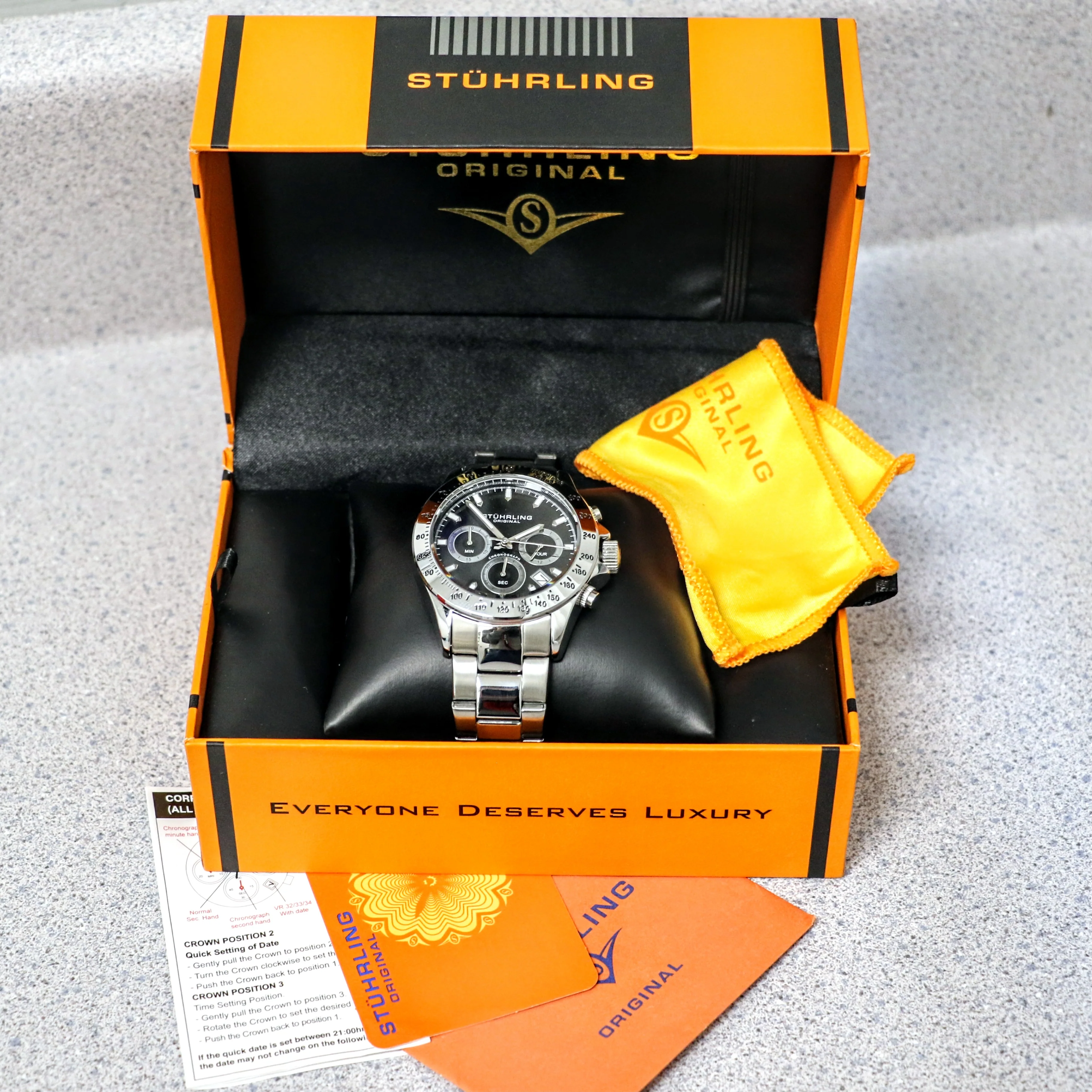 STUHRLING Original Chronograph Quartz Watch Ref. M17610 - Box & Papers! - Image 3