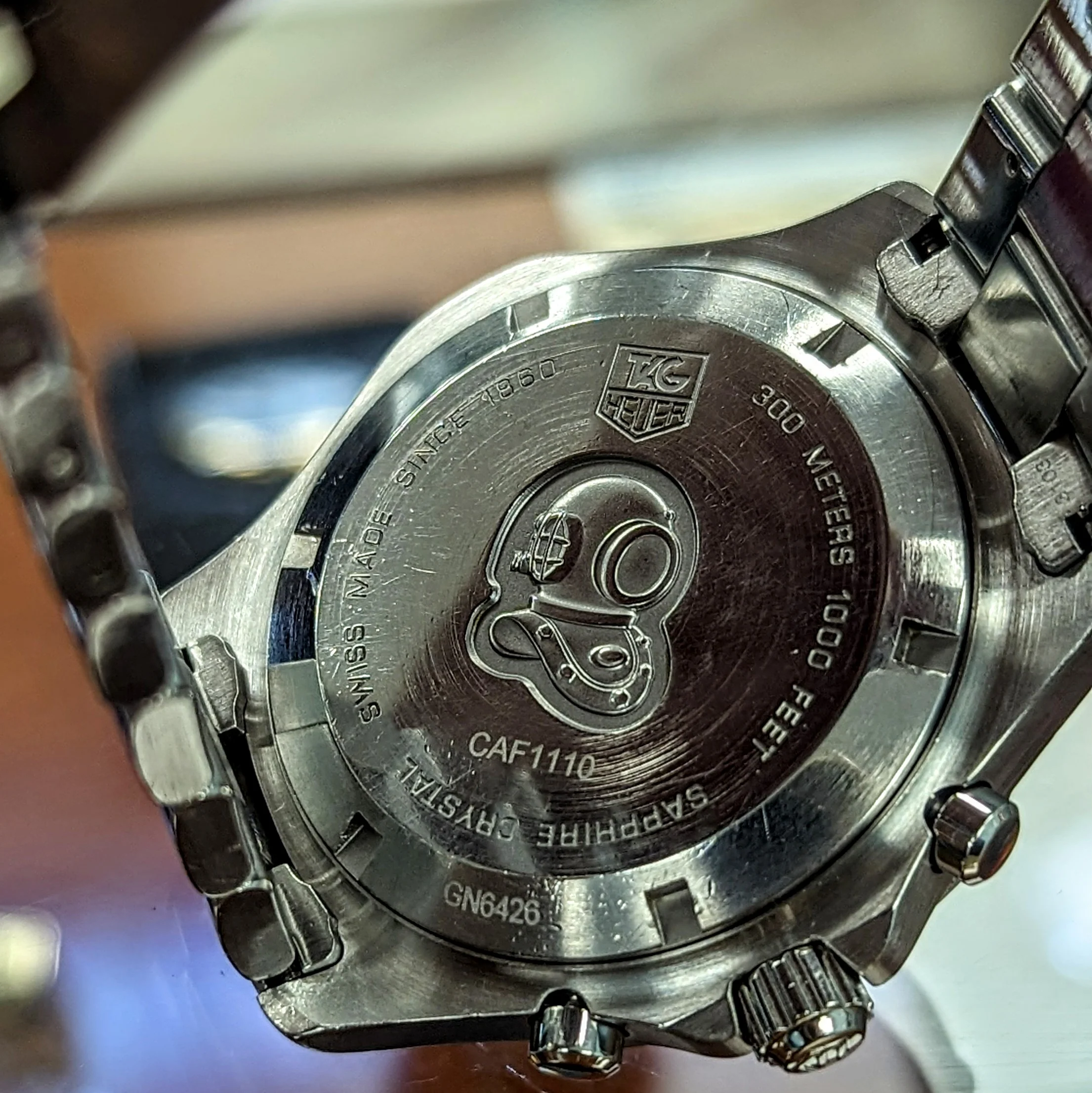 TAG HEUER Aquaracer Black Dial Watch 300M Chronograph Wristwatch Ref. CAF1110 - Image 14