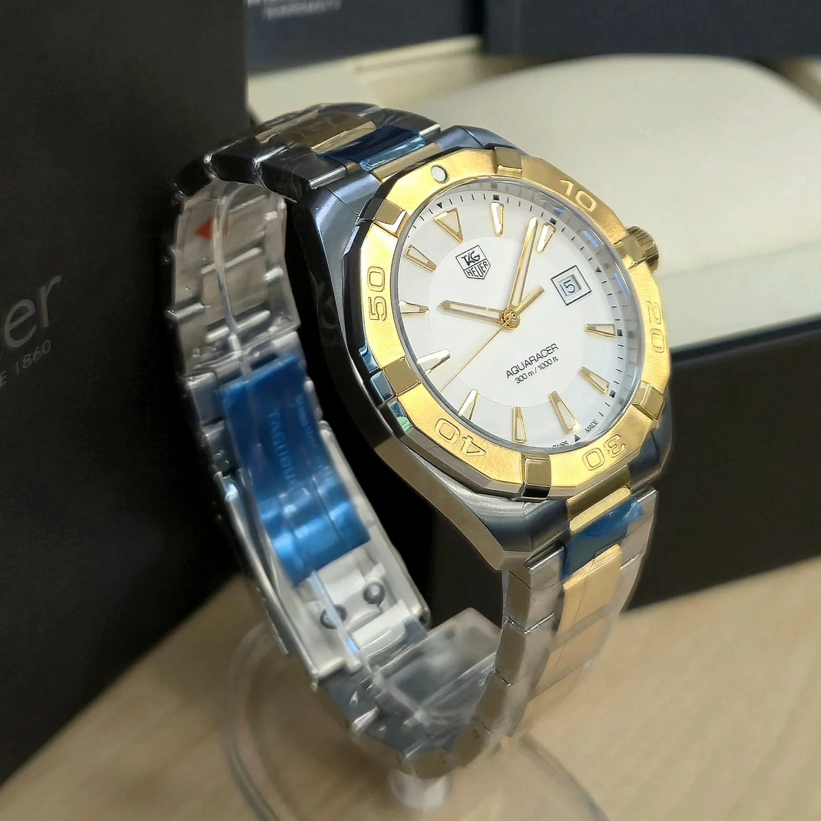 TAG Heuer Aquaracer Watch WAY1120.BB0930 Date Two-Tone S.S. - Brand-New B/Papers - Image 2
