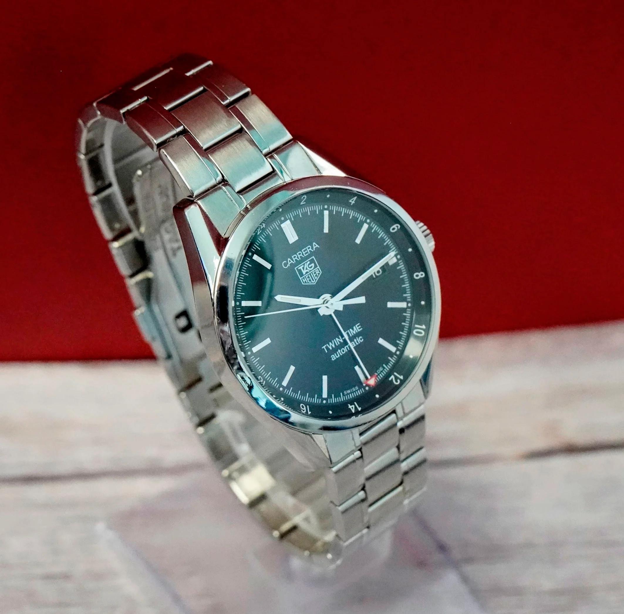 Tag Heuer Carrera Twin-Time Automatic Watch WV2115-0 GMT Date 39mm ALL S.S. Box & Papers - Image 3