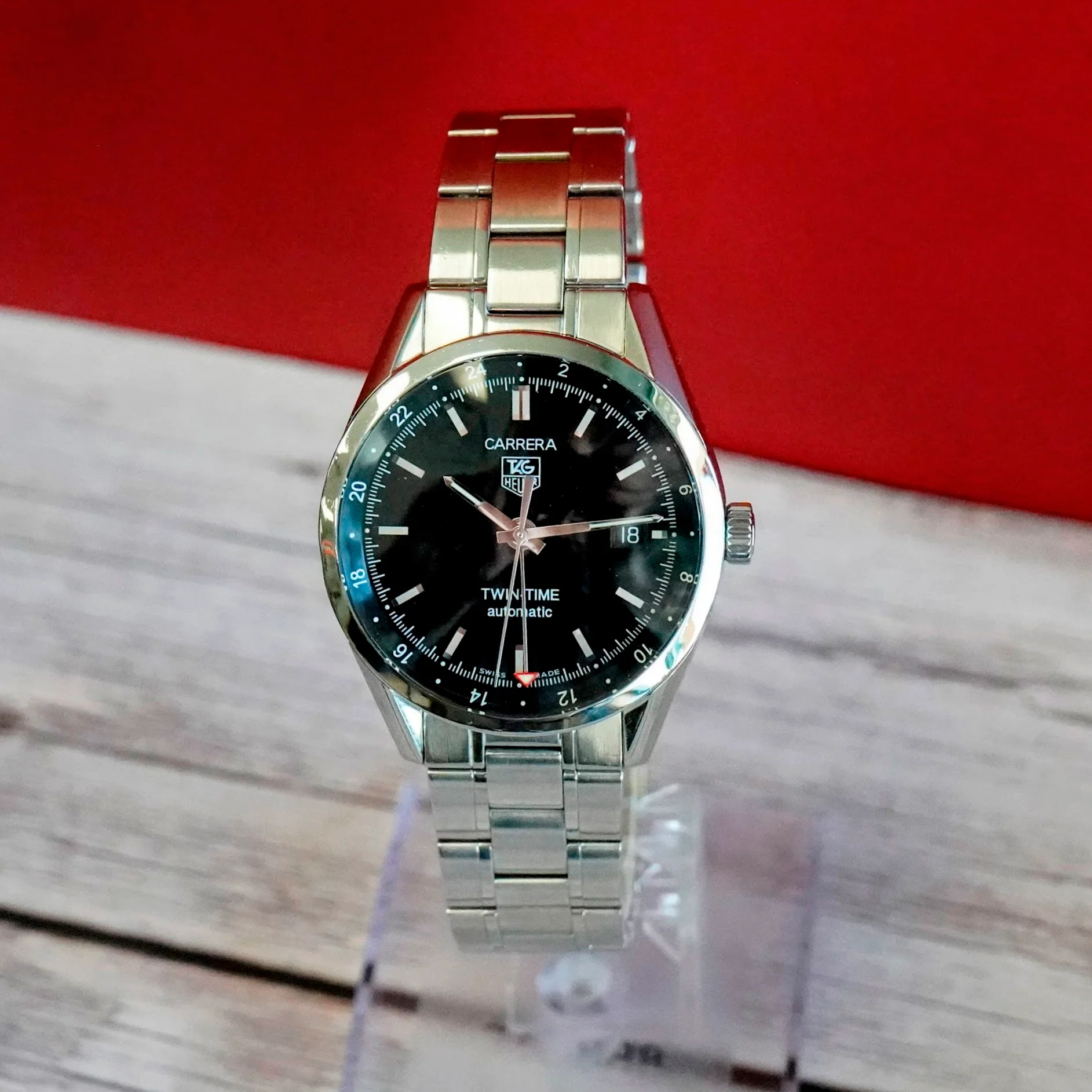 Tag Heuer Carrera Twin-Time Automatic Watch WV2115-0 GMT Date 39mm ALL S.S. Box & Papers - Image 4