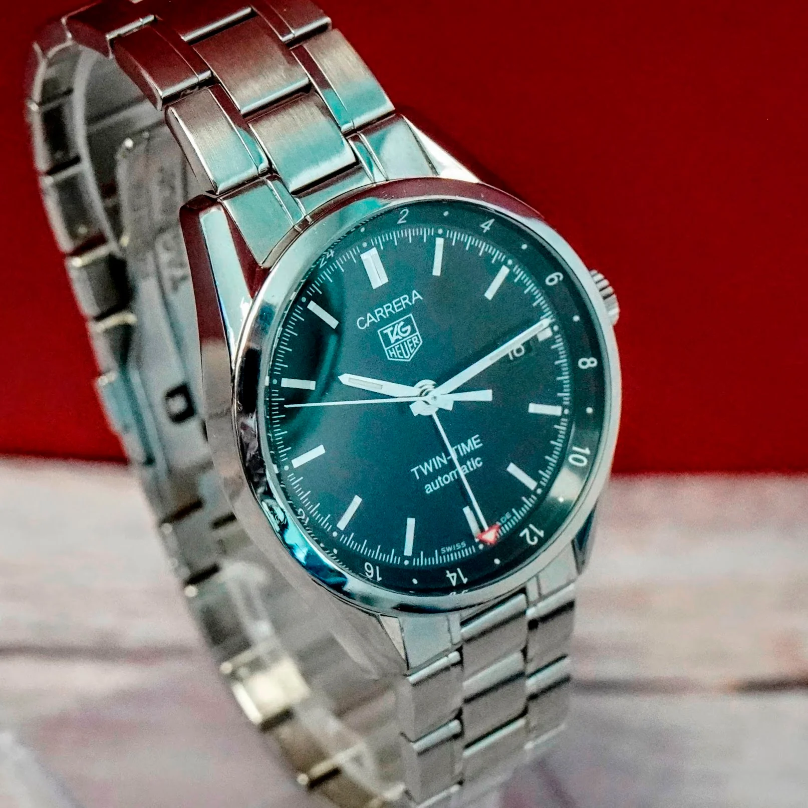 Tag Heuer Carrera Twin-Time Automatic Watch WV2115-0 GMT Date 39mm ALL S.S. Box & Papers - Image 5