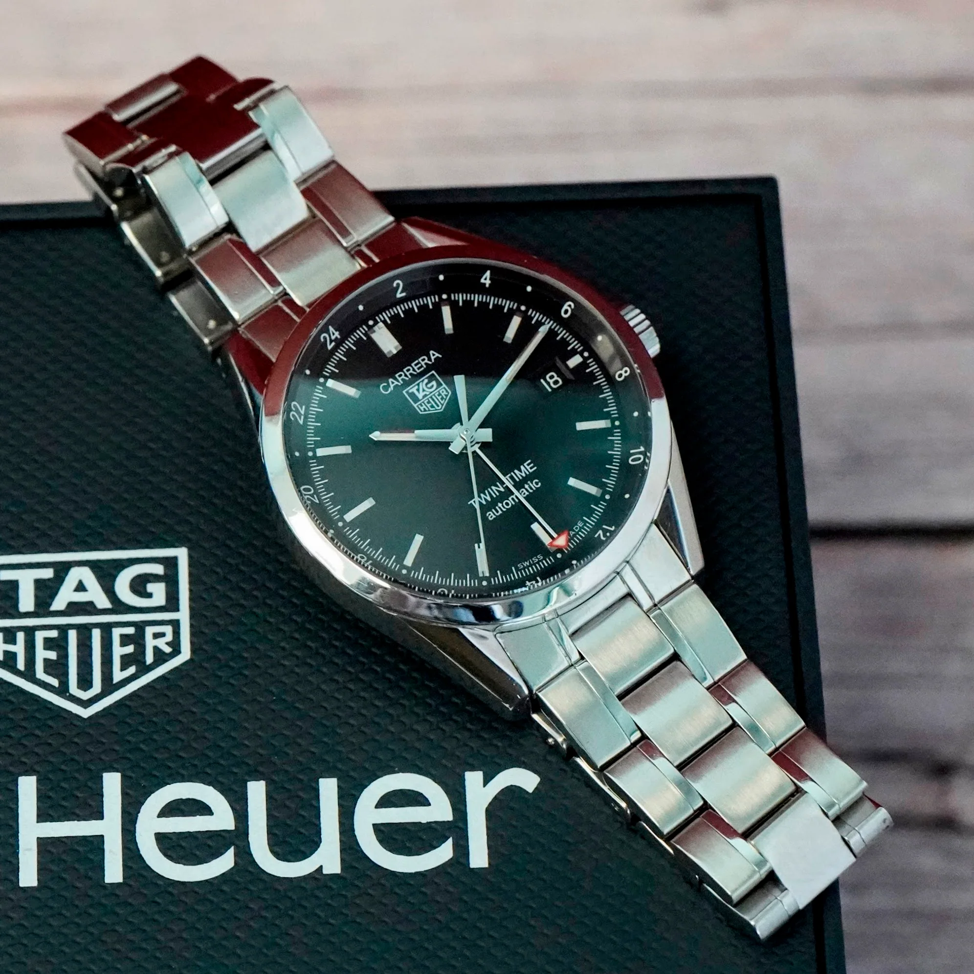 Tag Heuer Carrera Twin-Time Automatic Watch WV2115-0 GMT Date 39mm ALL S.S. Box & Papers - Image 6