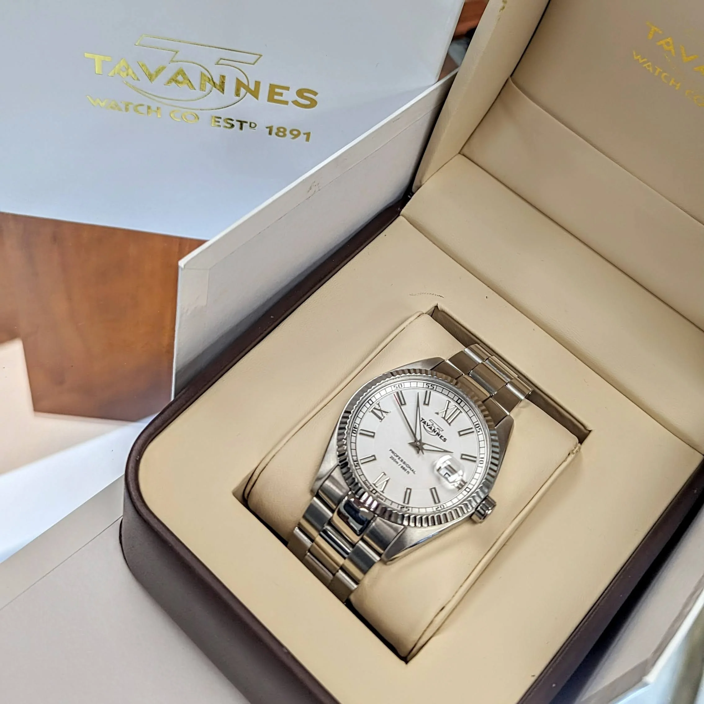 Tavannes Professional 200m/660ft Date Indicator - Q09.110/STS01 - Full Kit: Double Box, Papers, Extra Links - Image 15