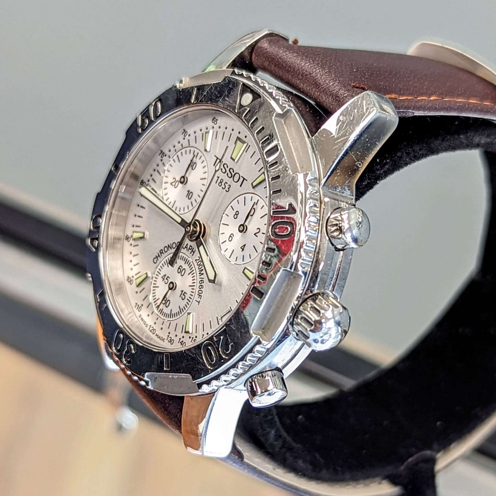 TISSOT PRS 200 Chronograph Watch T362/462K Silver Dial 40mm 200M WR  Wristwatch - Image 6