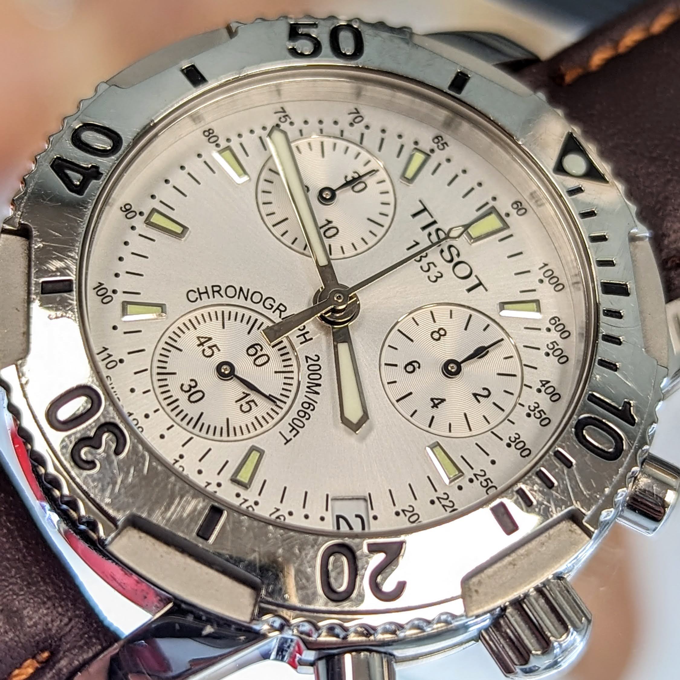 TISSOT PRS 200 Chronograph Watch T362/462K Silver Dial 40mm 200M WR  Wristwatch - Image 7