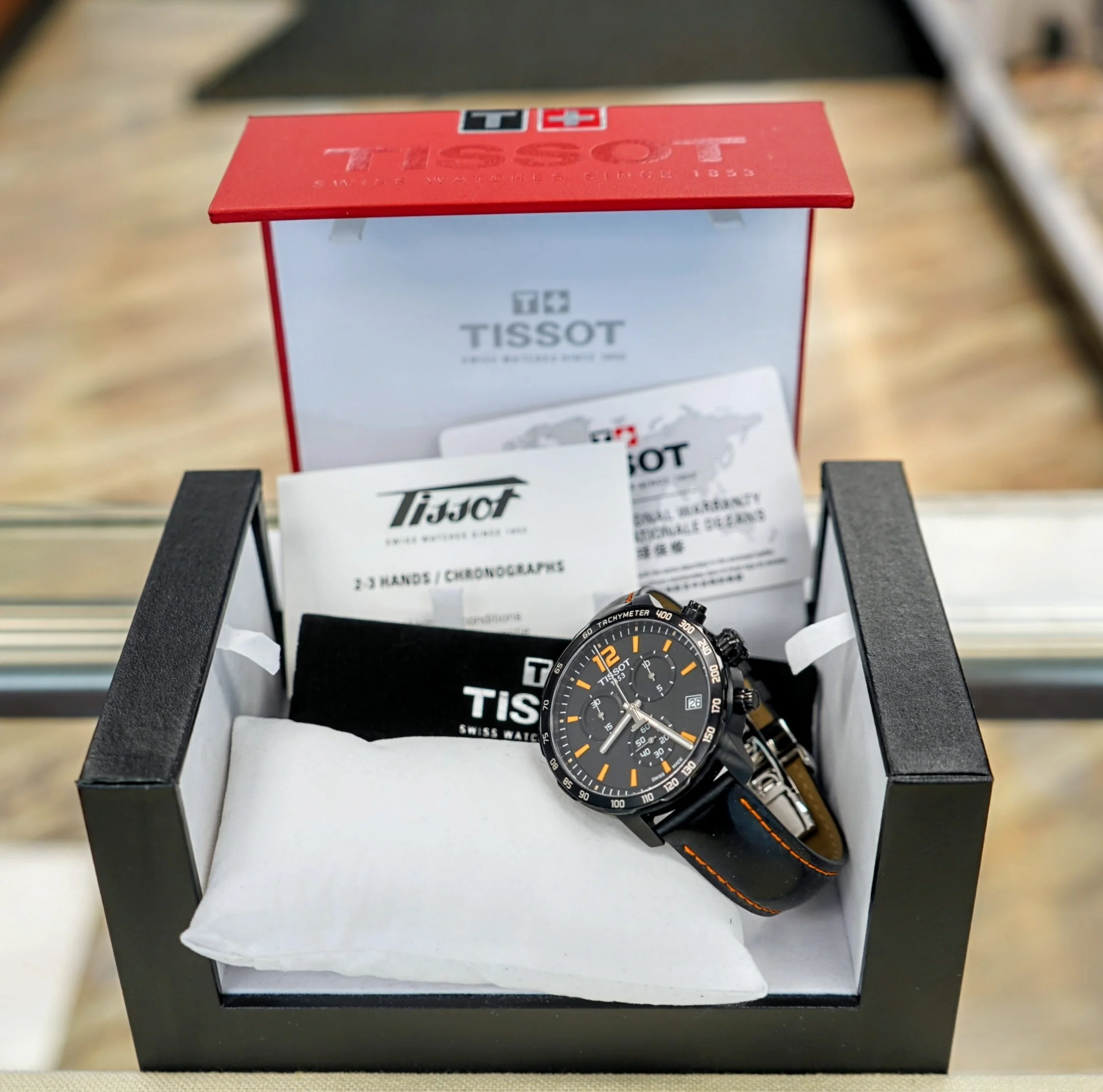 TISSOT Quickster Chronograph Watch Ref. T095417 Quartz Wristwatch ALL Original Box & Papers - Image 10