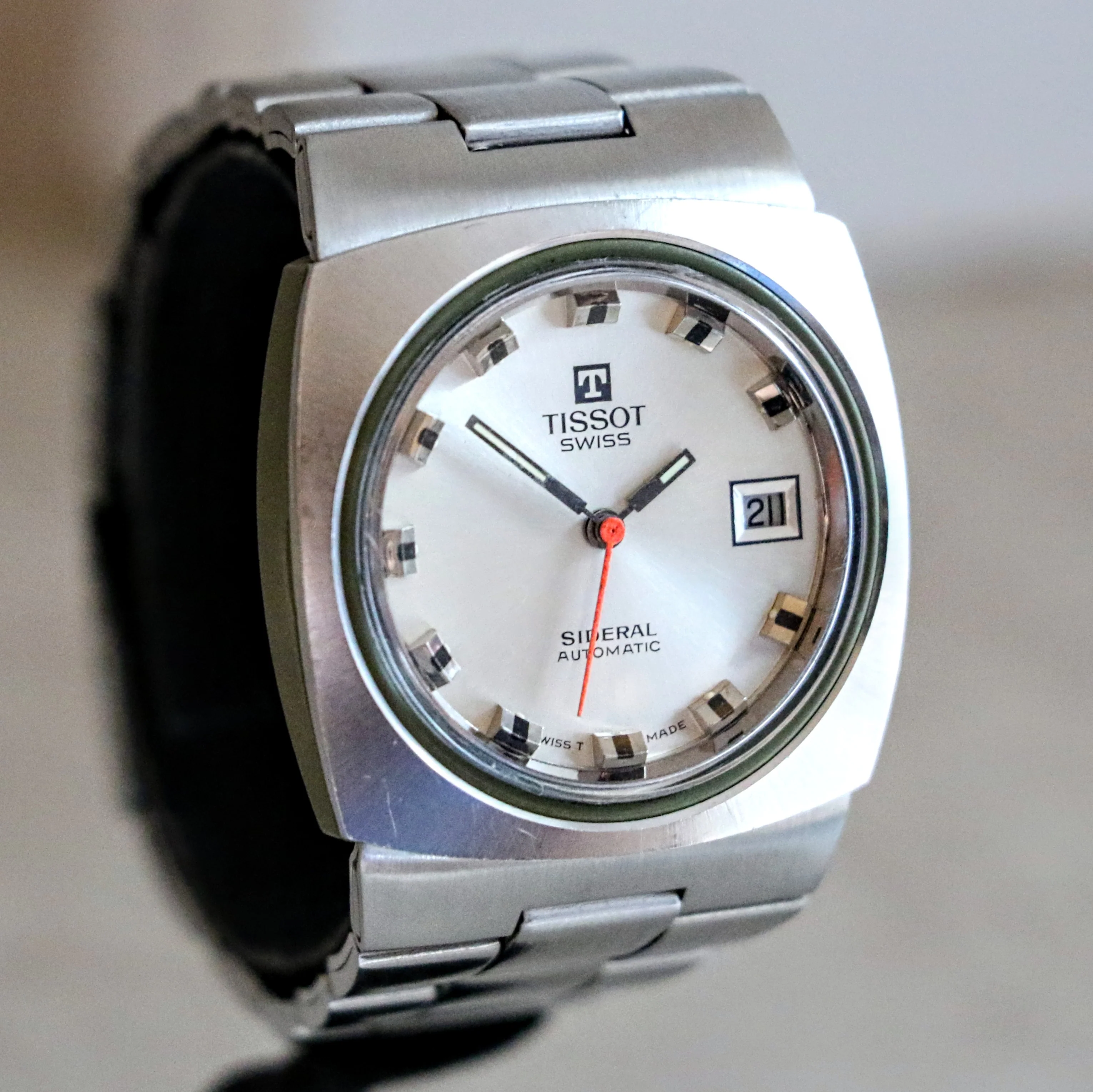 TISSOT Sideral Automatic Watch Date Indicator Vintage Wristwatch Original Bracelet - Image 4