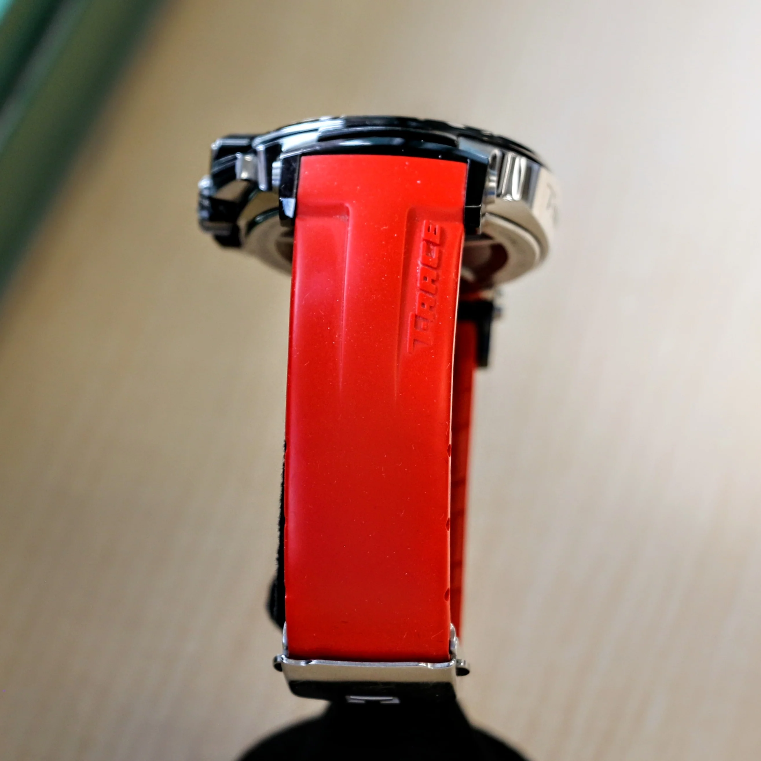 TISSOT T-RACE Chronograph Watch Quartz Date Indicator T048417 A - Original Red Silicone Strap - Image 7