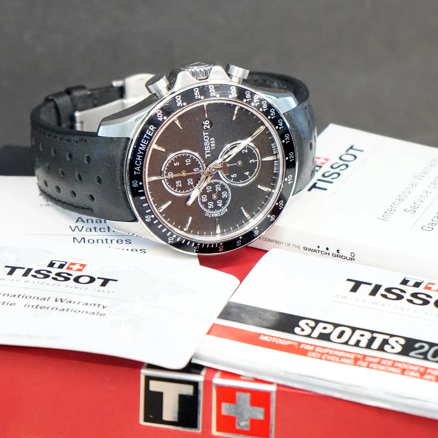 TISSOT V8 Automatic Chronograph Watch T106427A 45mm S.S. Wristwatch IN BOX! - Image 14