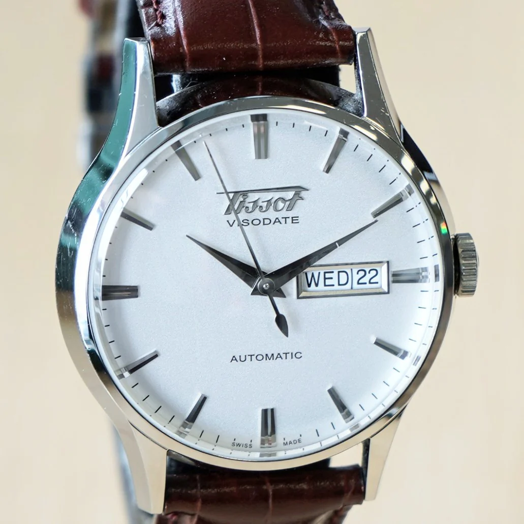 TISSOT Visodate Automatic Watch T019.430 Day/Date 25 Jewels S.S. Wristwatch - Original Tissot Leather Strap - Image 4