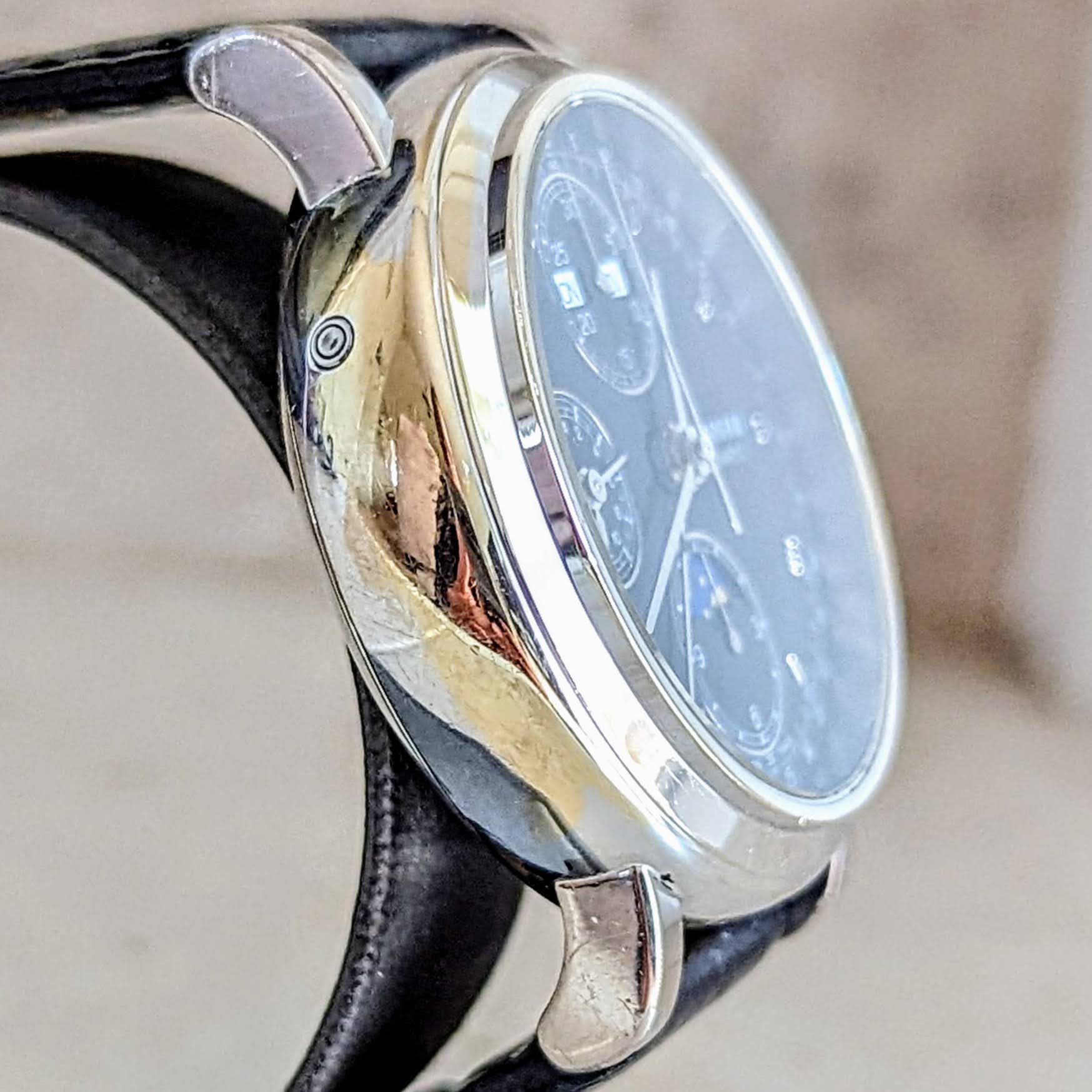 TOURNEAU Automatic Watch Day/Date Moonphase Chronograph 18K Gold Wristwatch - Image 6