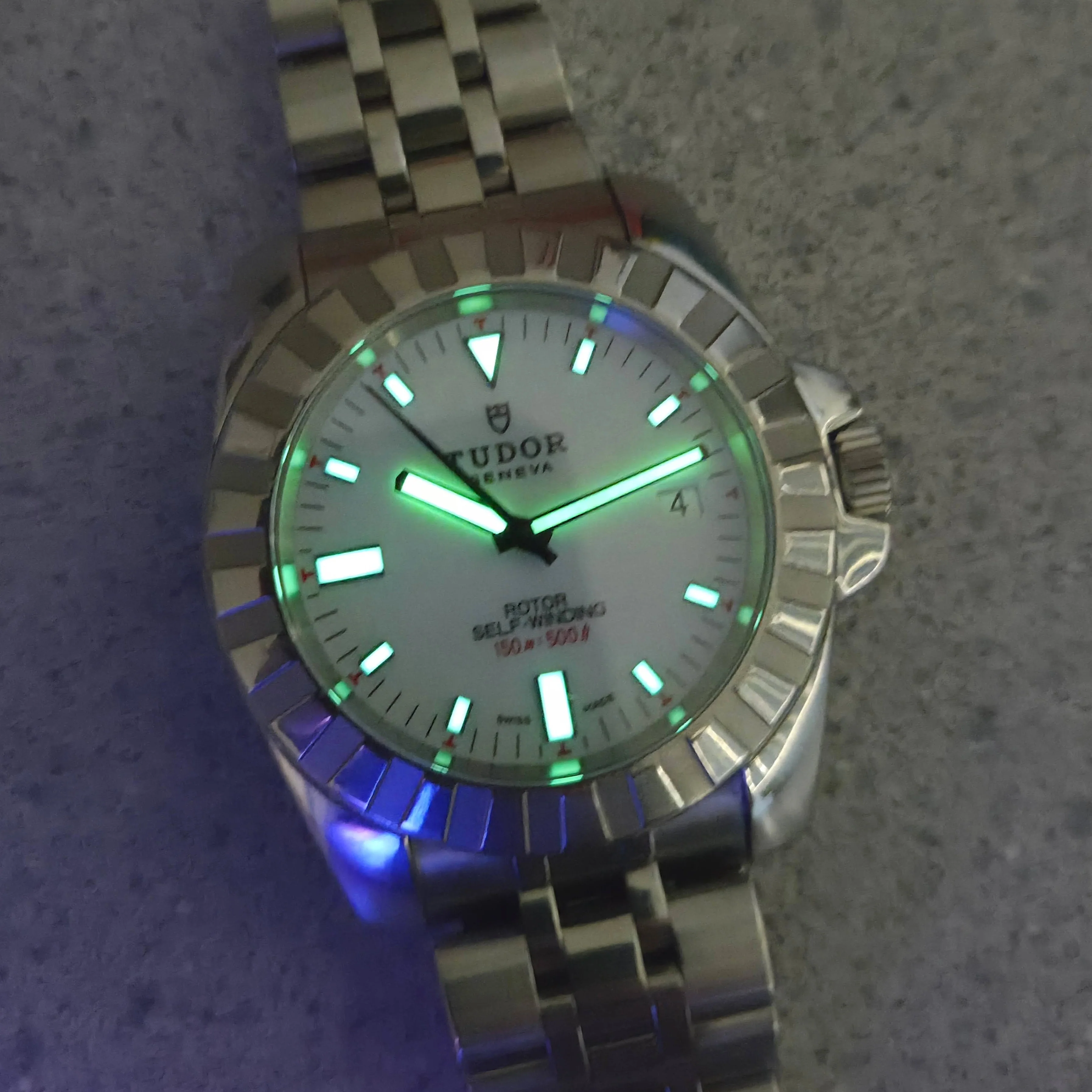 Tudor Hydronaut 20010 Automatic Watch Date 41mm ALL S.S. White Dial Wristwatch - Image 8