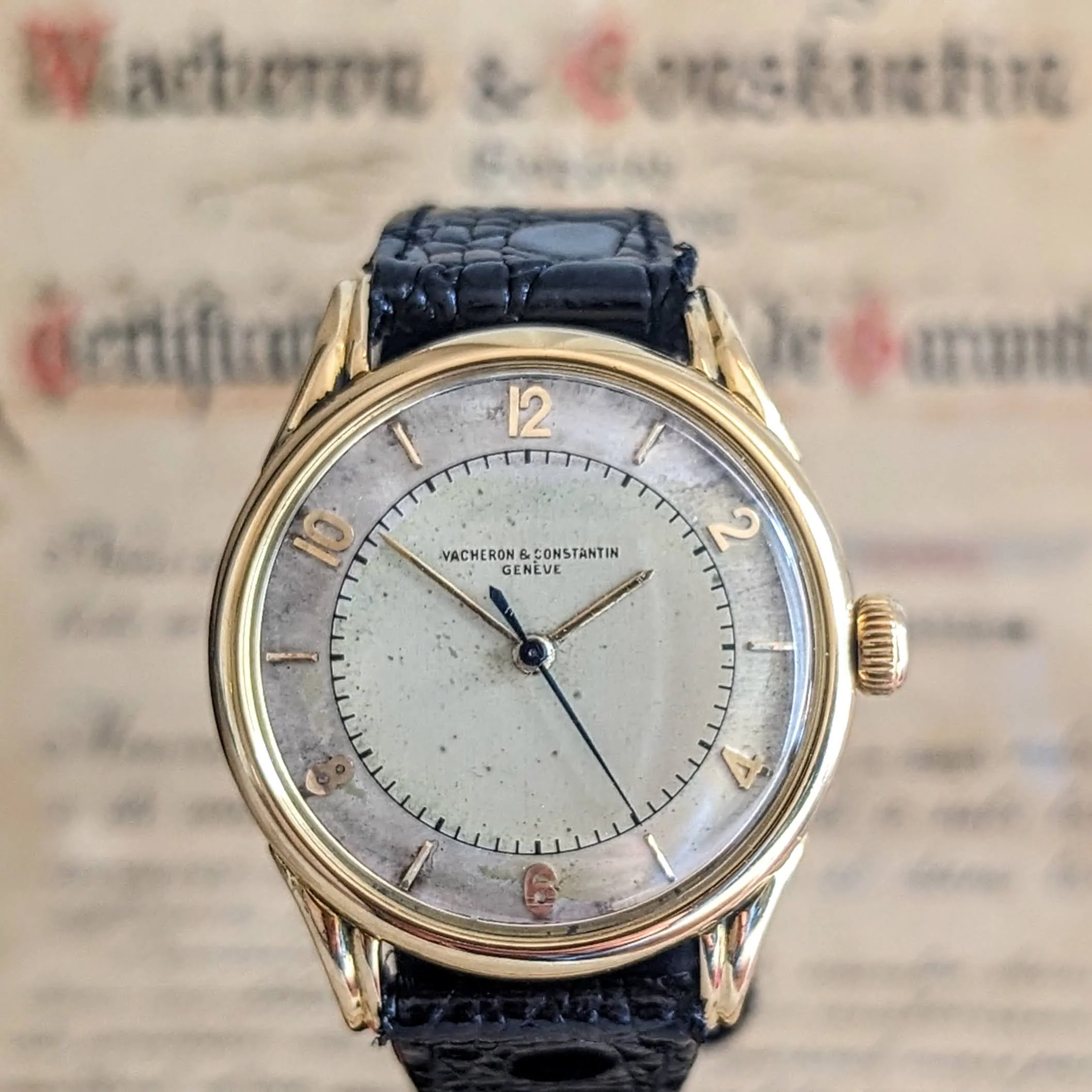 VACHERON CONSTANTIN Geneve 18K Wristwatch Ref. 4466 Cal. 477/1 Bumper Automatic Watch - Box & Papers
