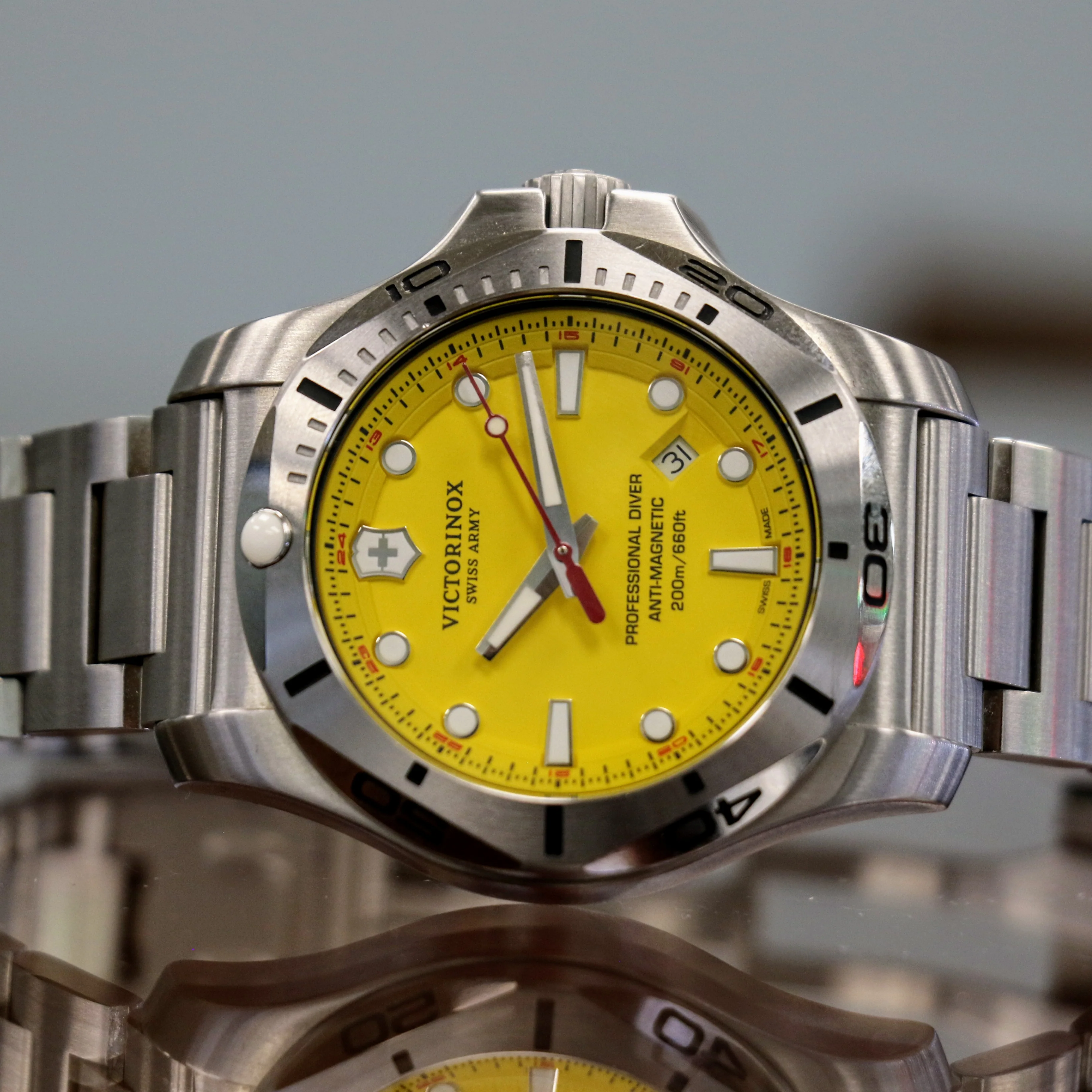VICTORINOX Inox Professional Diver 200m Watch Ref. 241784 Yellow Dial ALL Original Box & Papers! - Image 21