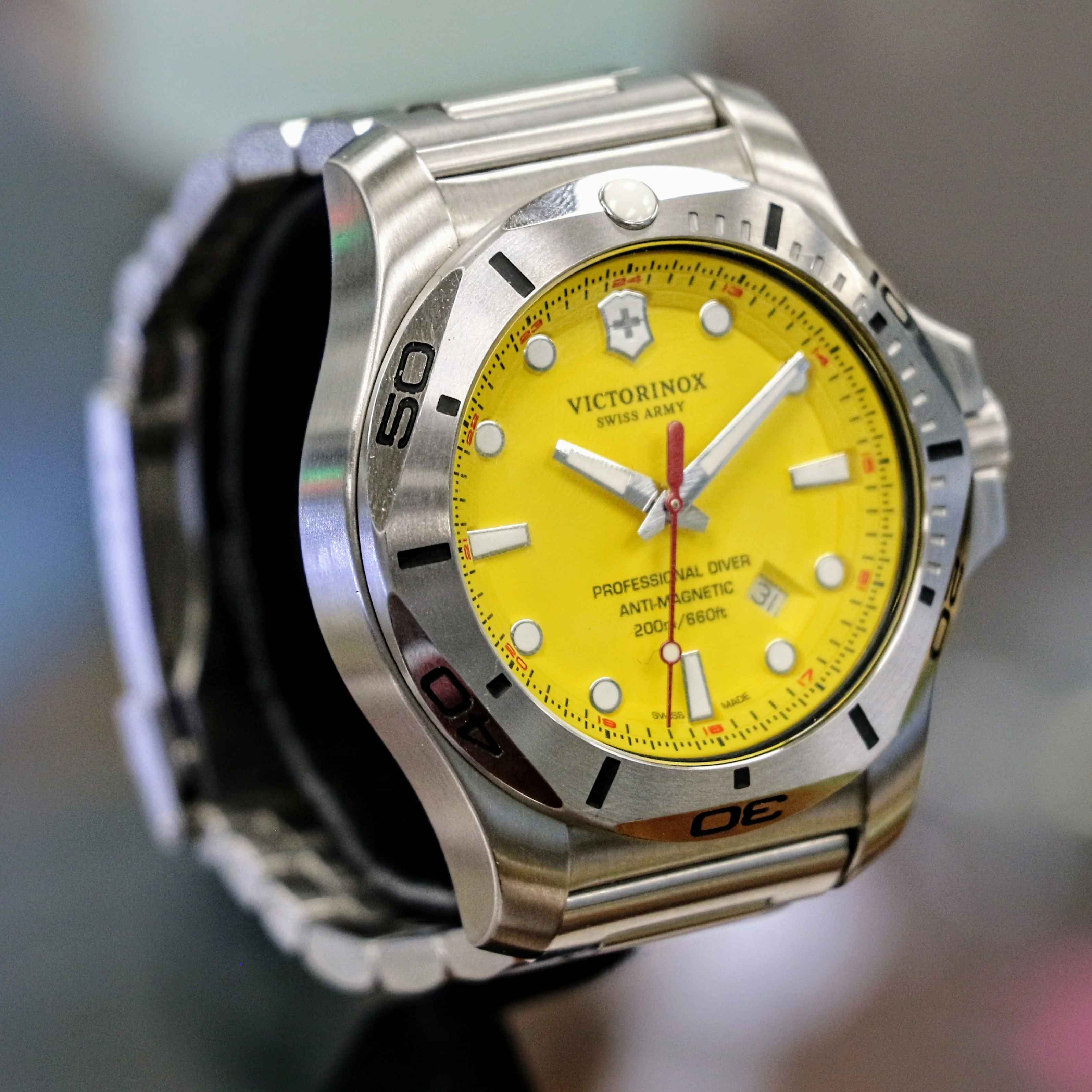VICTORINOX Inox Professional Diver 200m Watch Ref. 241784 Yellow Dial ALL Original Box & Papers! - Image 23